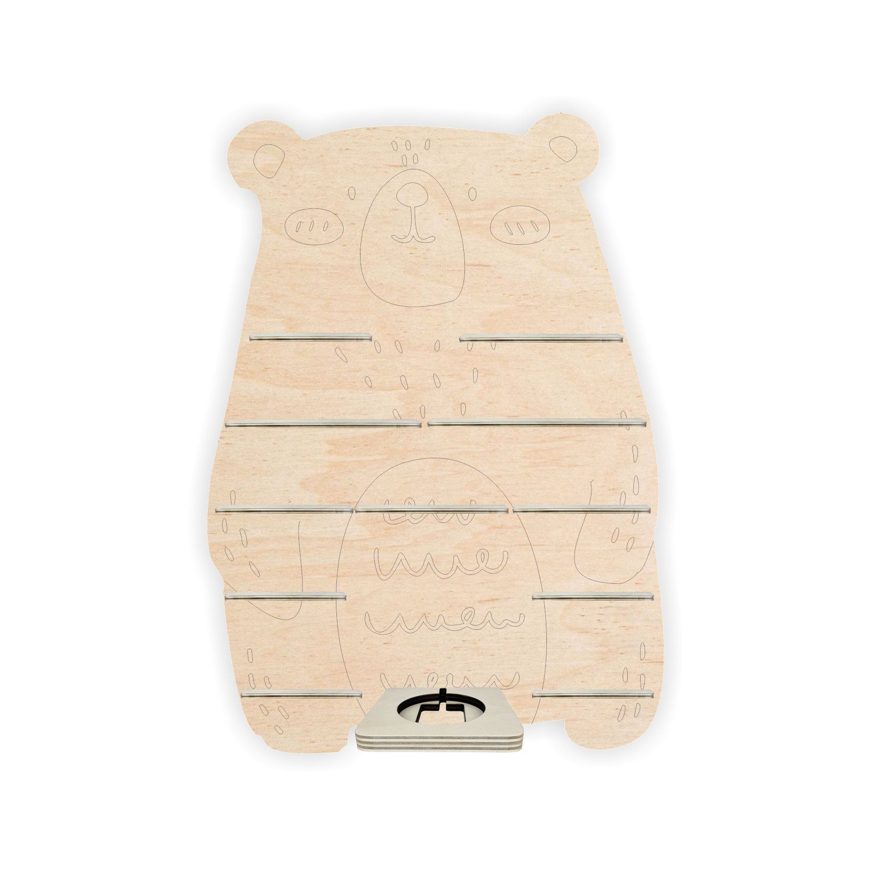 Farbklecks Collection ® Wandregal Regal für Musikbox - Natur Tier Teddy
