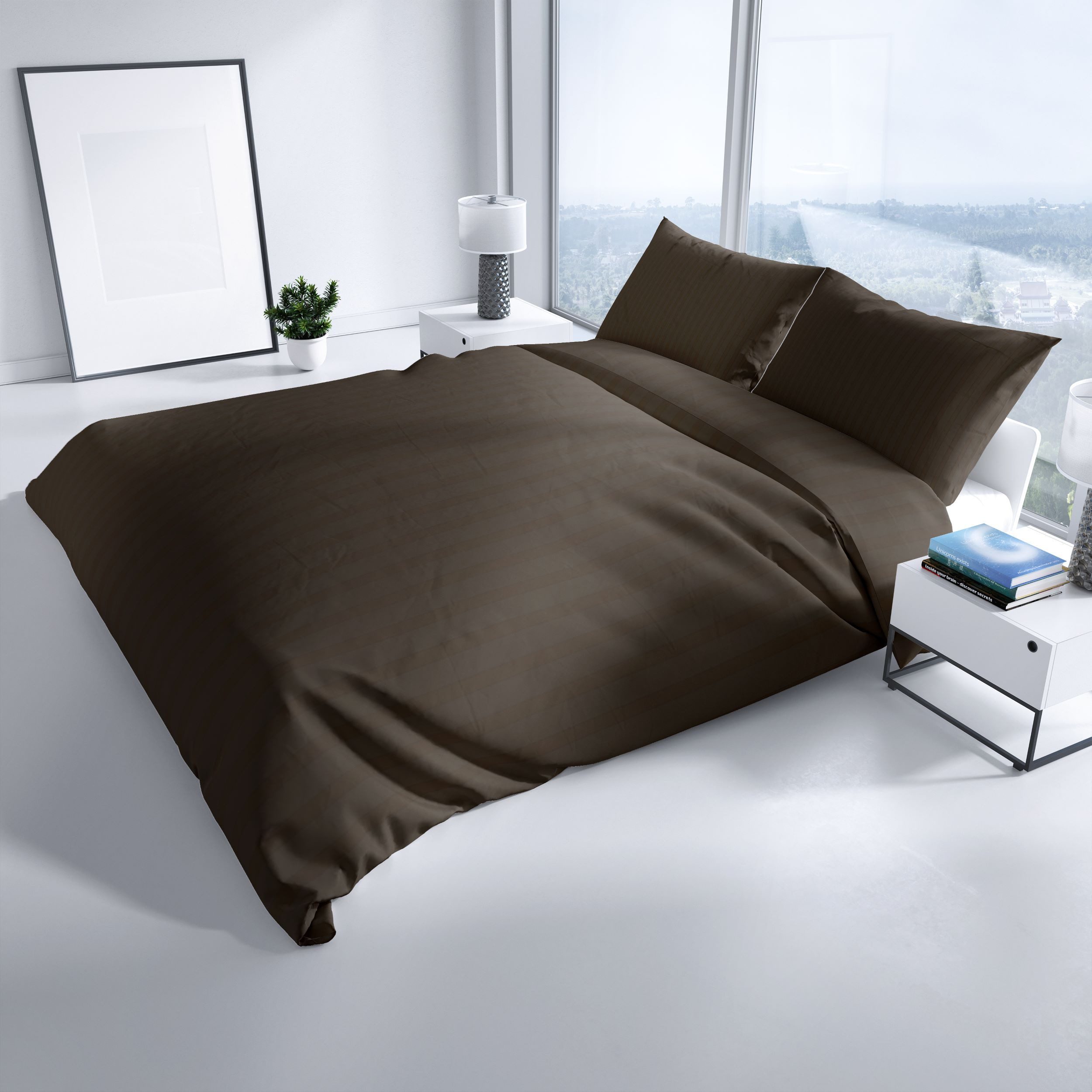 Leonado Vicenti Bettwäsche Luxuriöses Satin Set Damast, Satin, 2 teilig, elegantes Streifen Design, 100% Baumwolle, mit Reißverschluss