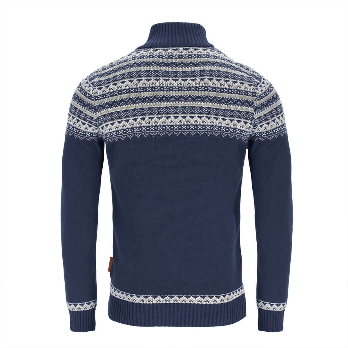 tomBrook Norwegerpullover Herren Troyer Norweger-Strick-Muster - Strickpullover Troyer-Kragen Pullover aus Baumwolle - atmungsaktiv, hautfreundlich & pflegeleicht