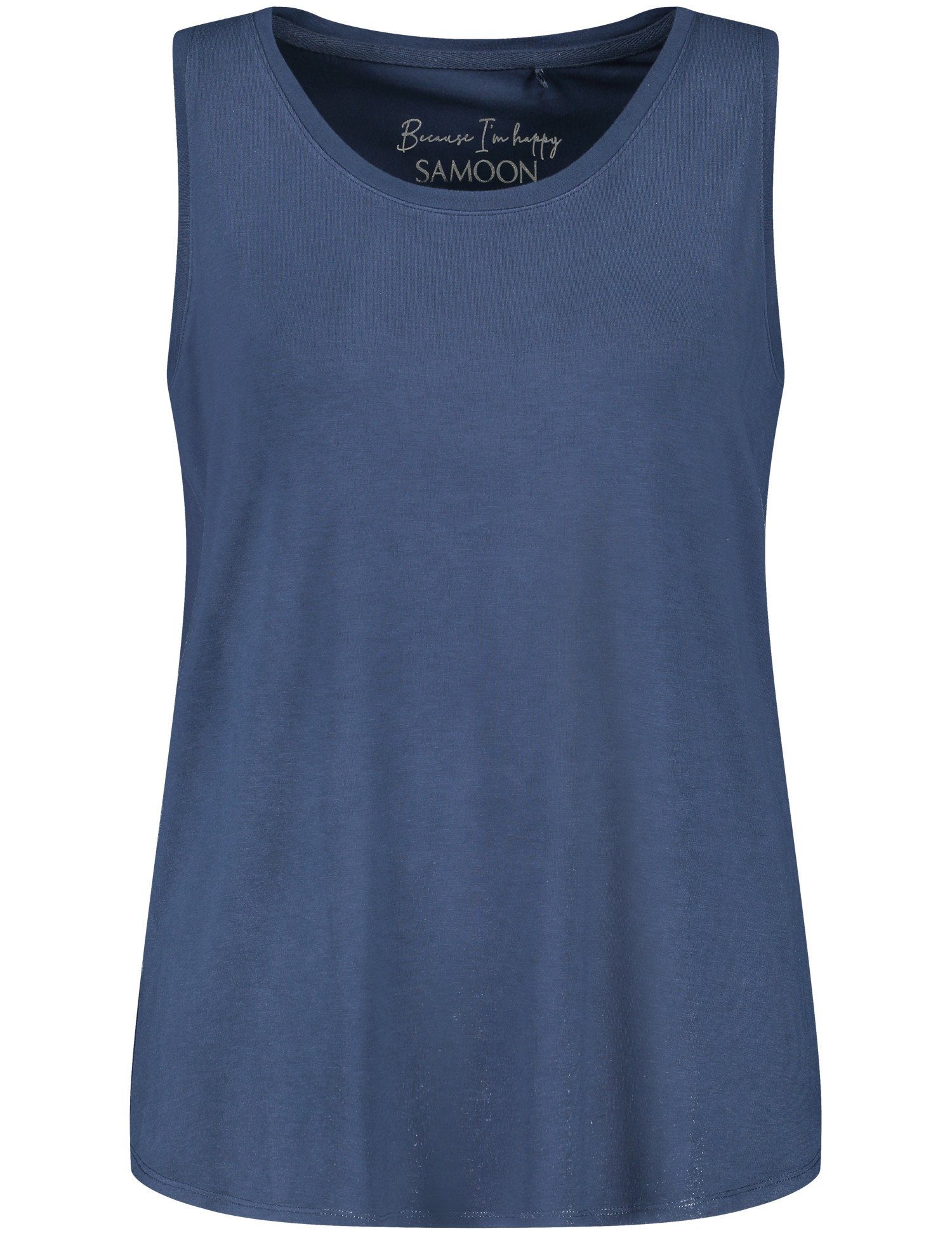 Mood Shirttop mit Seitenschlitzen Basic-Top Samoon Blue