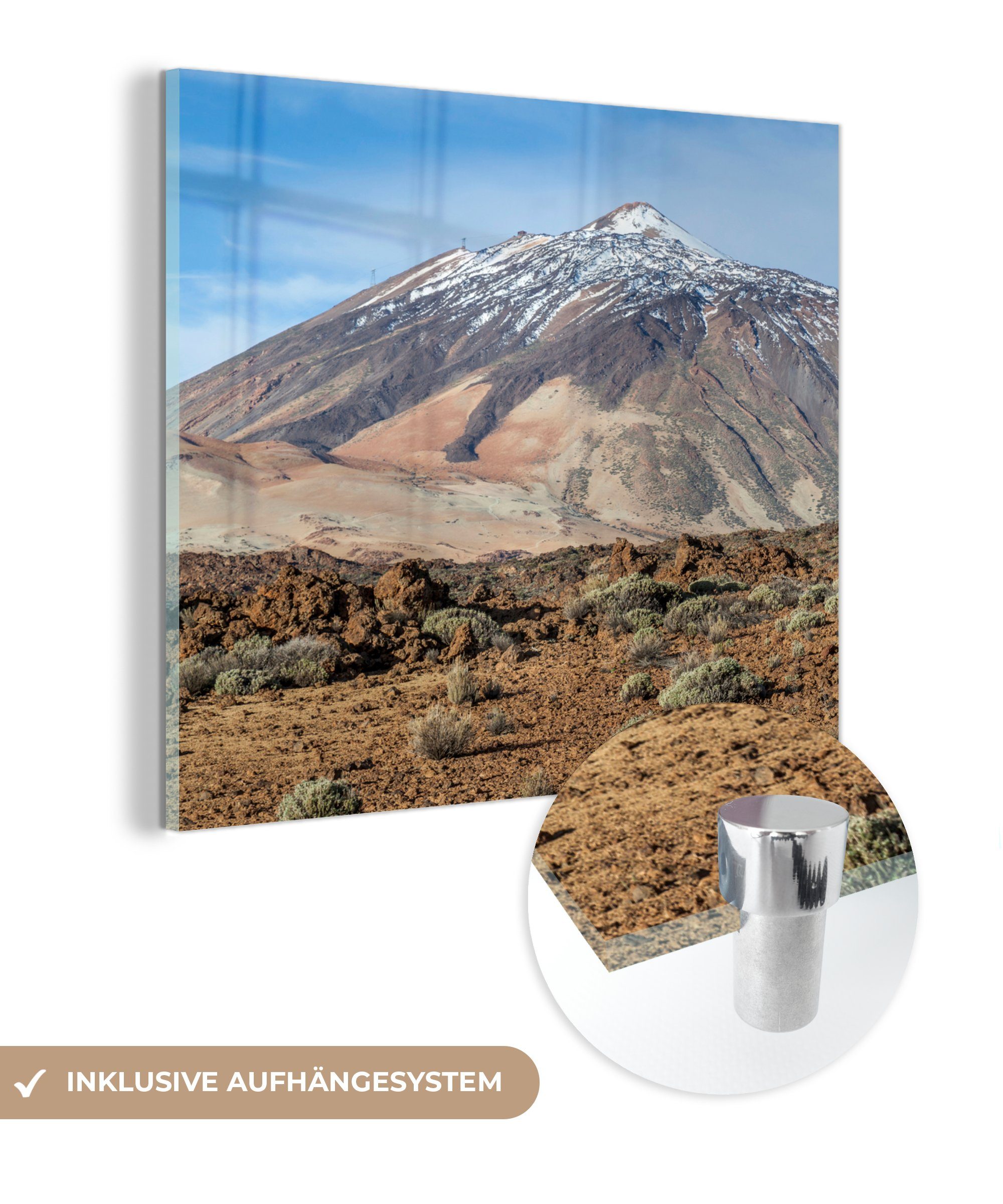 MuchoWow Acrylglasbild Vulkan El Teide auf Teneriffa, Spanien, (1 St), Glasbilder - Bilder auf Glas Wandbild - Foto auf Glas - Wanddekoration