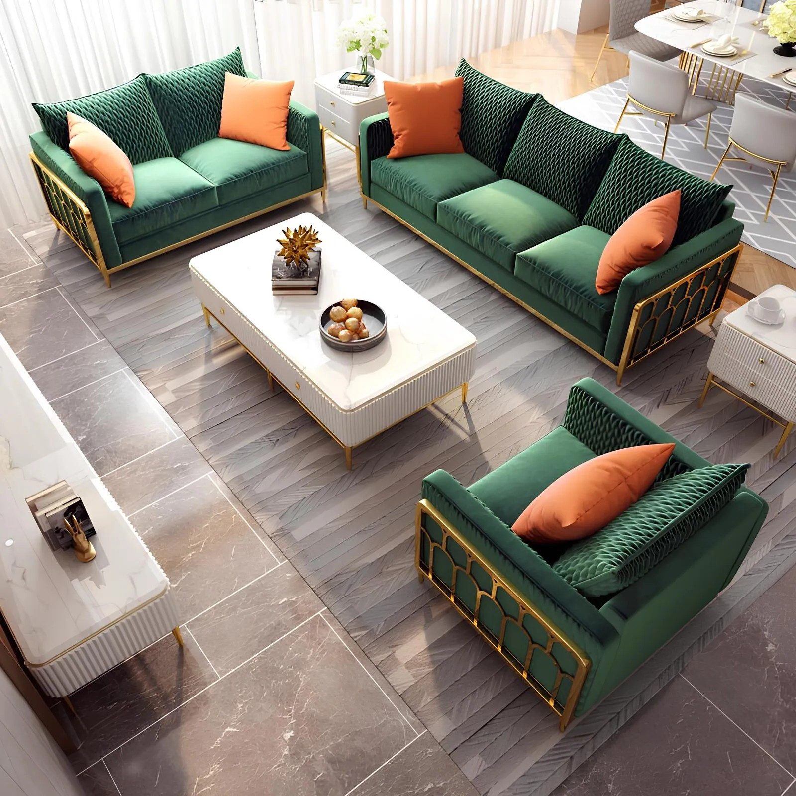 Xlmoebel Polstergarnitur Leder Sofa 3+1 Sitzer Design Couch Garnitur Sitzgruppe, (Sitzgruppe, 3-tlg., 3+1 Sitzer), Made in Europa