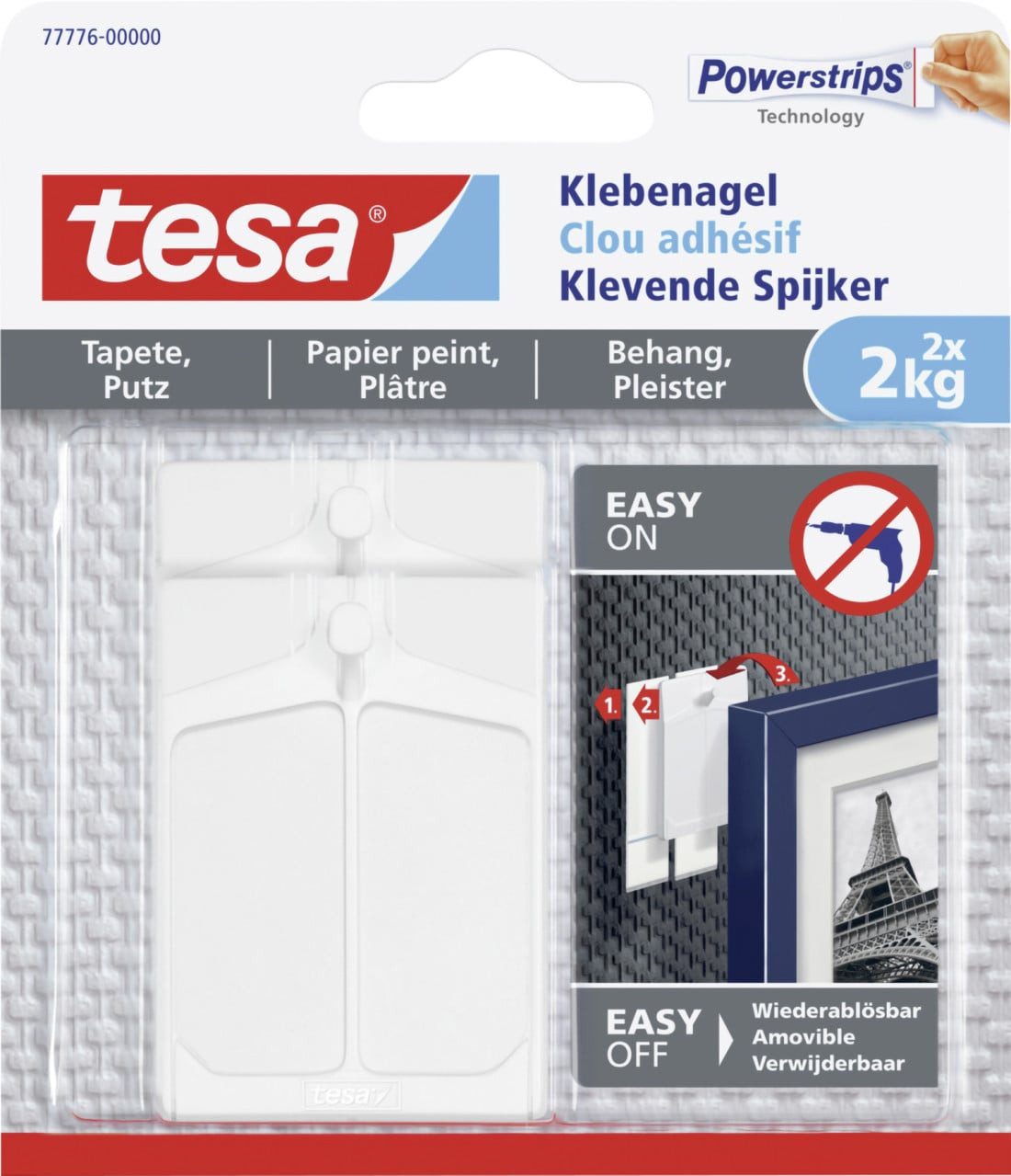 tesa Klebehaken tesa Klebenagel Traglast 2 kg, 2 Stück