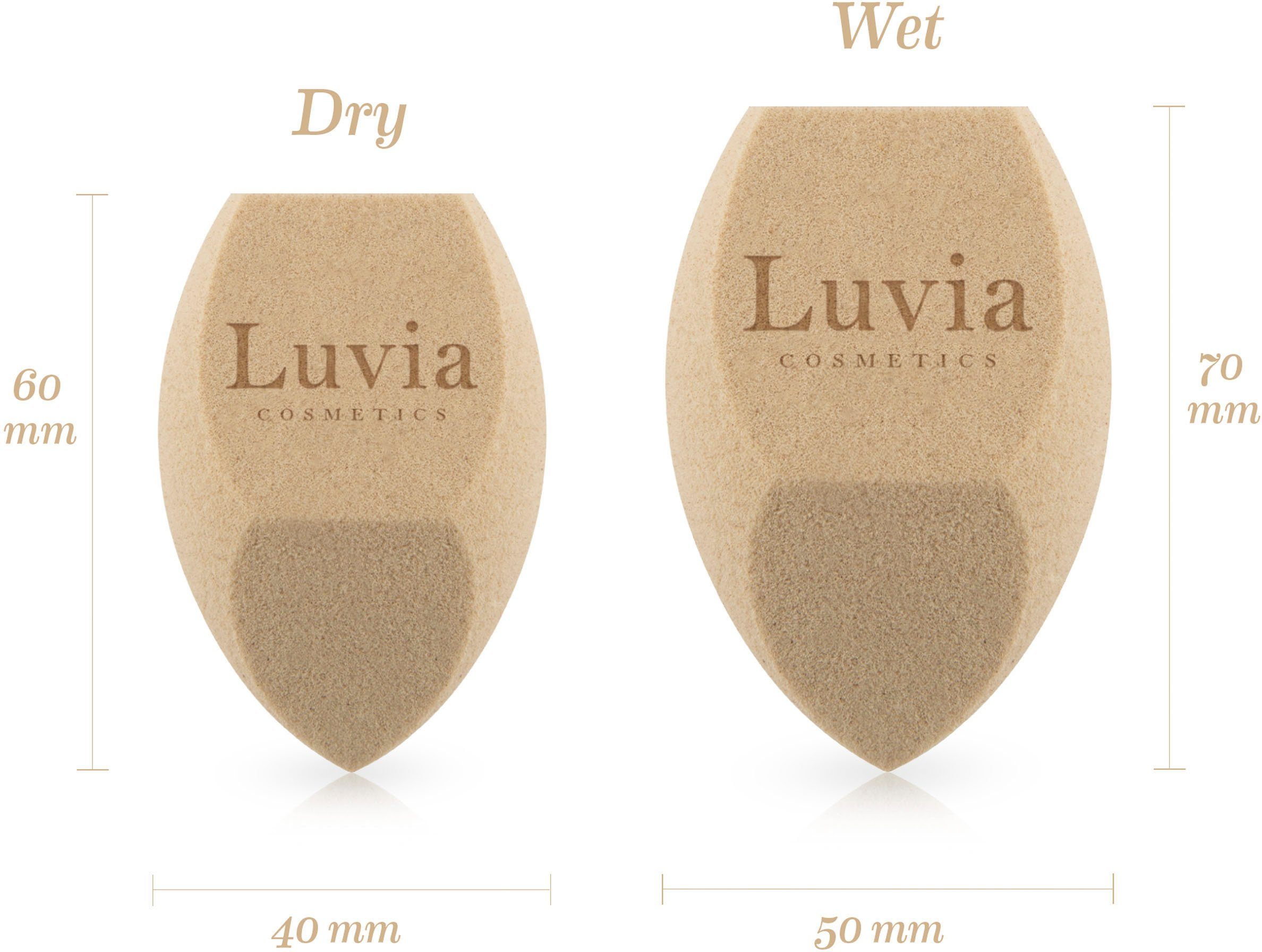 Luvia Cosmetics Make-up Schwamm TEA MAKE-UP SPONGE SET, Packung, 2 tlg., hautfreundlicher Make-up Schwamm mit wertvollen Tee-Bestandteilen, Feinporig für natürliches Hautbild, geringer Verbrauch mit Tee-Extrakt