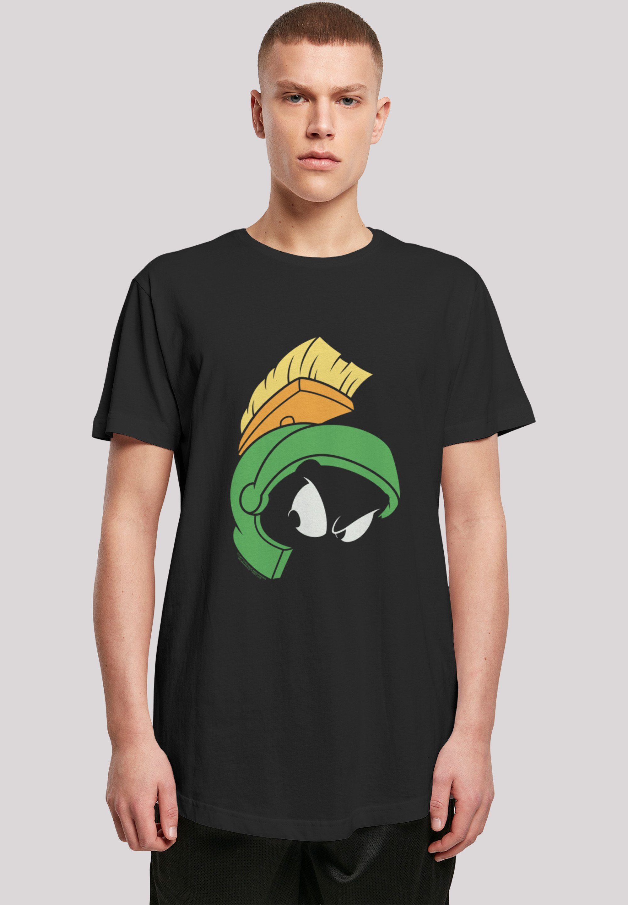 Kurzarmshirt F4NT4STIC Tee black Face Marvin with Shaped The Martian (1-tlg) Long Herren