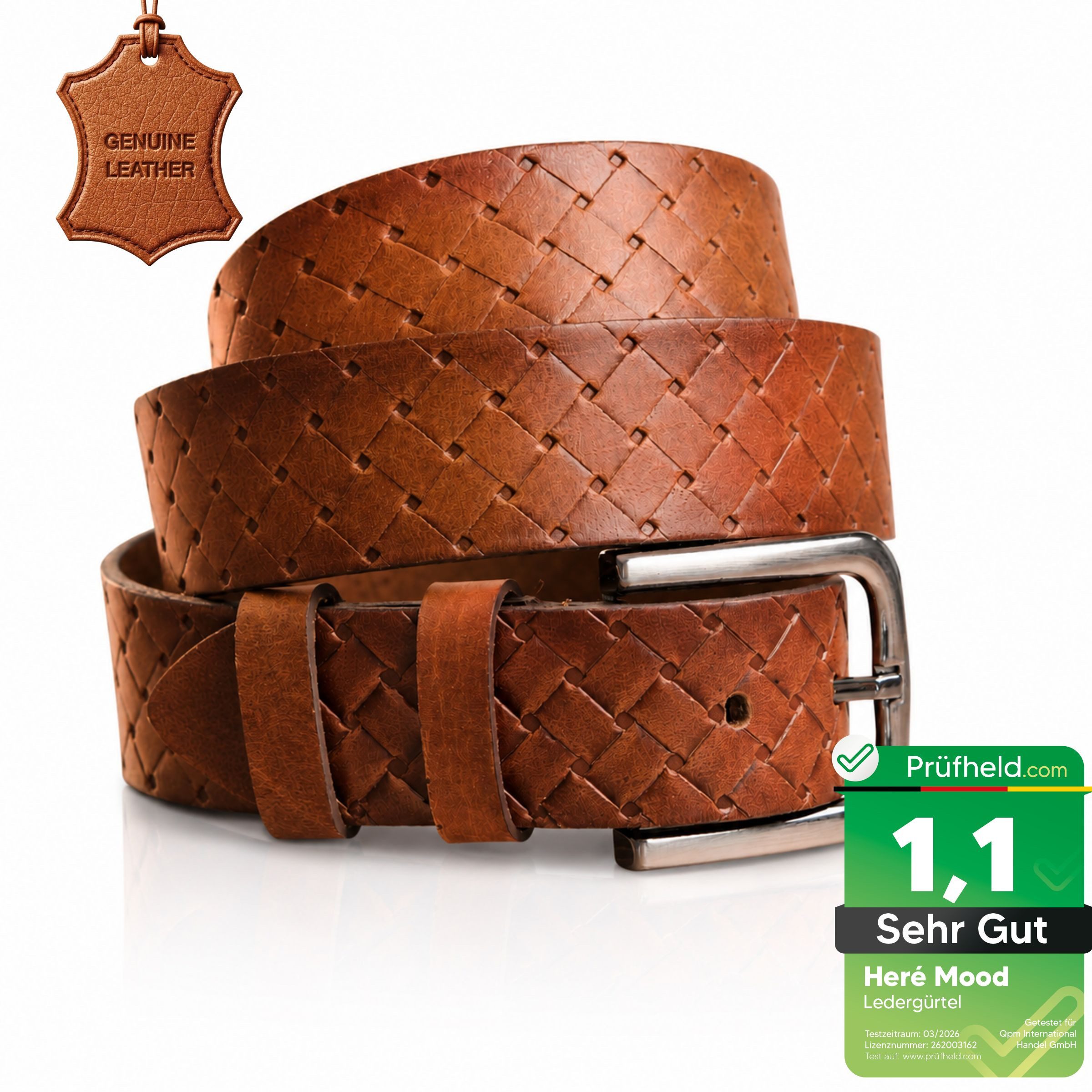 herémood Ledergürtel Gürtel Herren 4cm breit Ledergürtel Jeans Premium Geschenke für Männer (100 % Echtleder Gürtel handgefertigt, hochwertig verarbeitet, kürzbar, 1-St., Cognac 135 cm – 4 cm breit – echtes, robustes Büffelleder, langlebig) Ledergürtel Herren Cognac – robust & edel, ideales Herrengeschenk