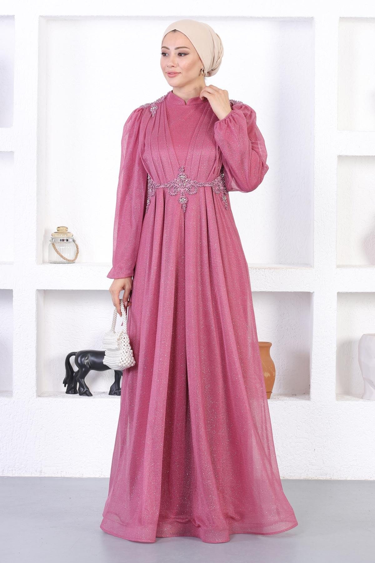 MODAMİHRAM Abendkleid Abendkleid mit Perlen und Glitzer günstig online kaufen