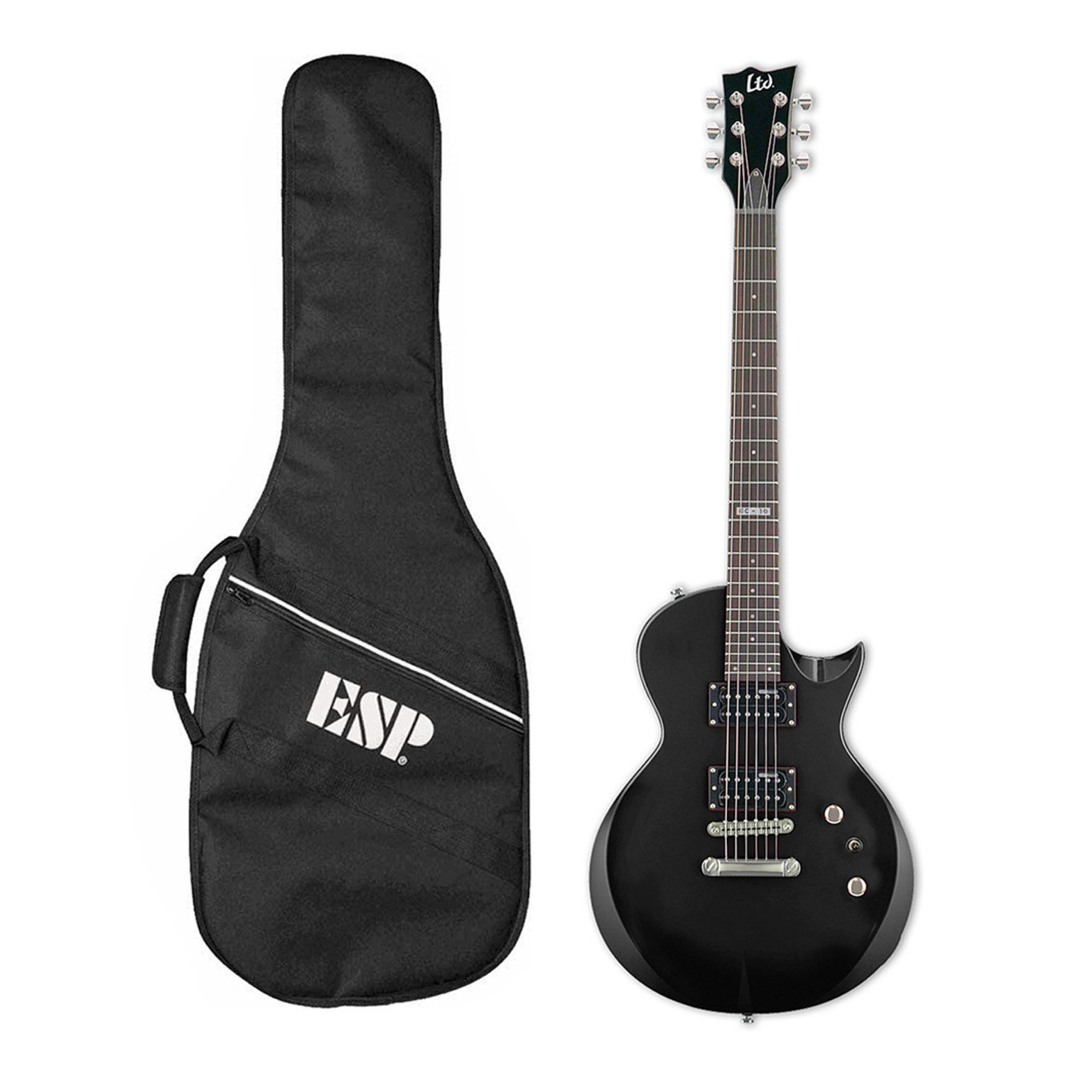 ESP E-Gitarre ESP LTD EC-10 Kit E-Gitarre mit Tasche schwarz, Spar-Set, Mit Tasche