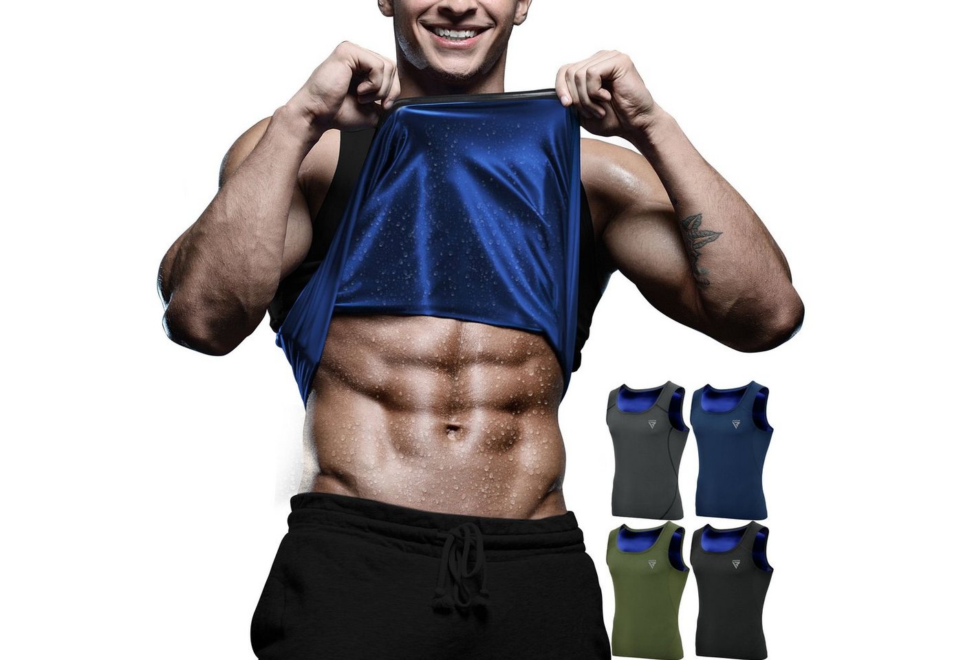 RDX Kompressionsshirt RDX Herren Sauna Weste Wärme Trapping Schweiß Taille Trainer (Single, 1er-Pack) Fitness, Training