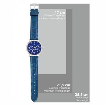 Rhodenwald & Söhne Chronograph Moonlight blau, mit Echtleder-Armband