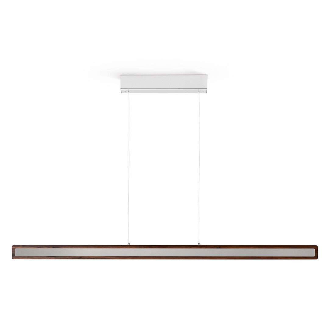 HerzBlut LED-Hängeleuchte Karl N mit Nickelapplikation Nussbaum