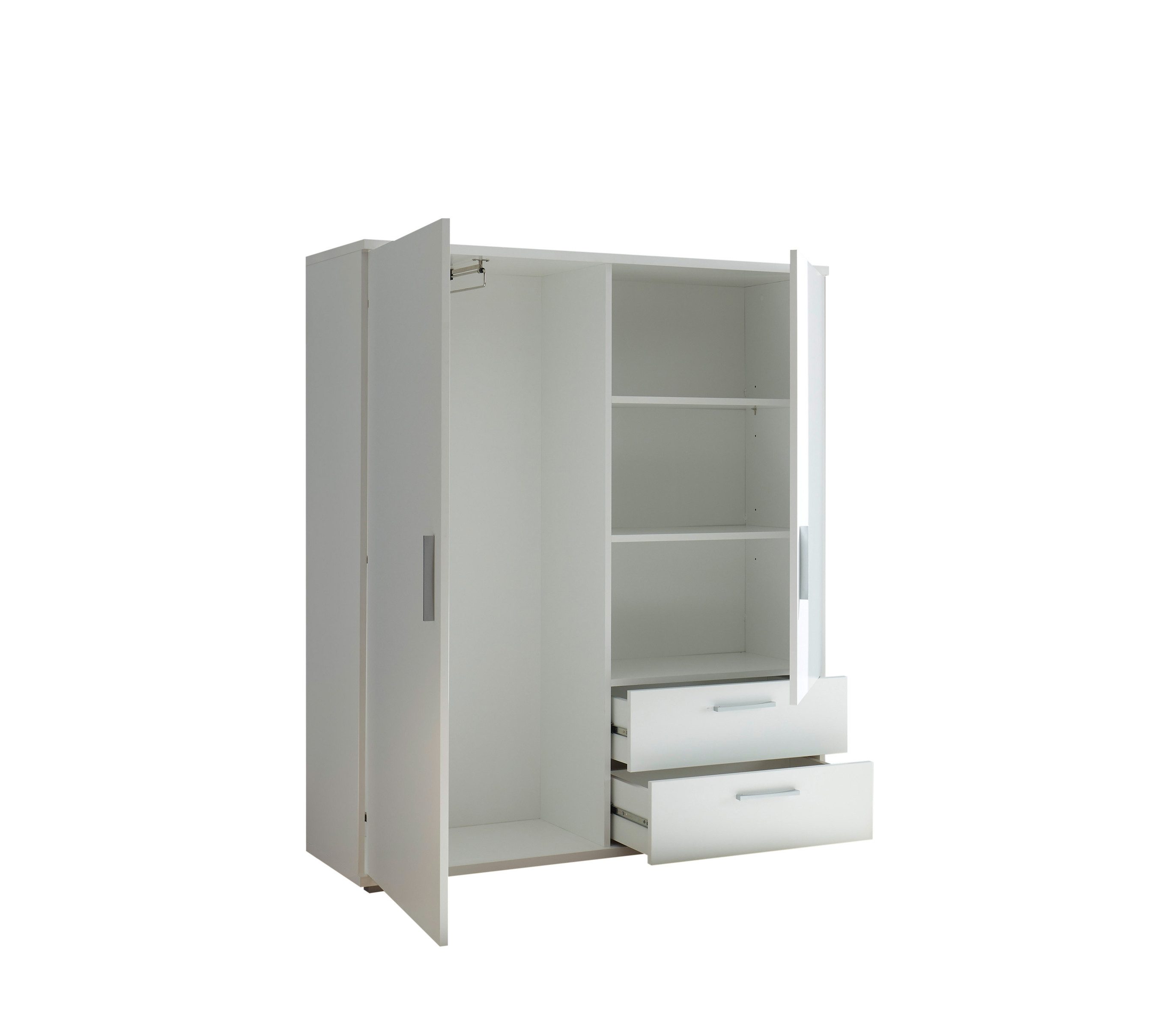 PREISBRECHER Kleiderschrank ADELINE Garderobenschrank, Mehrzweckschrank, weiß - 120x140x38cm (BxHxT) – Bild 4 von 5