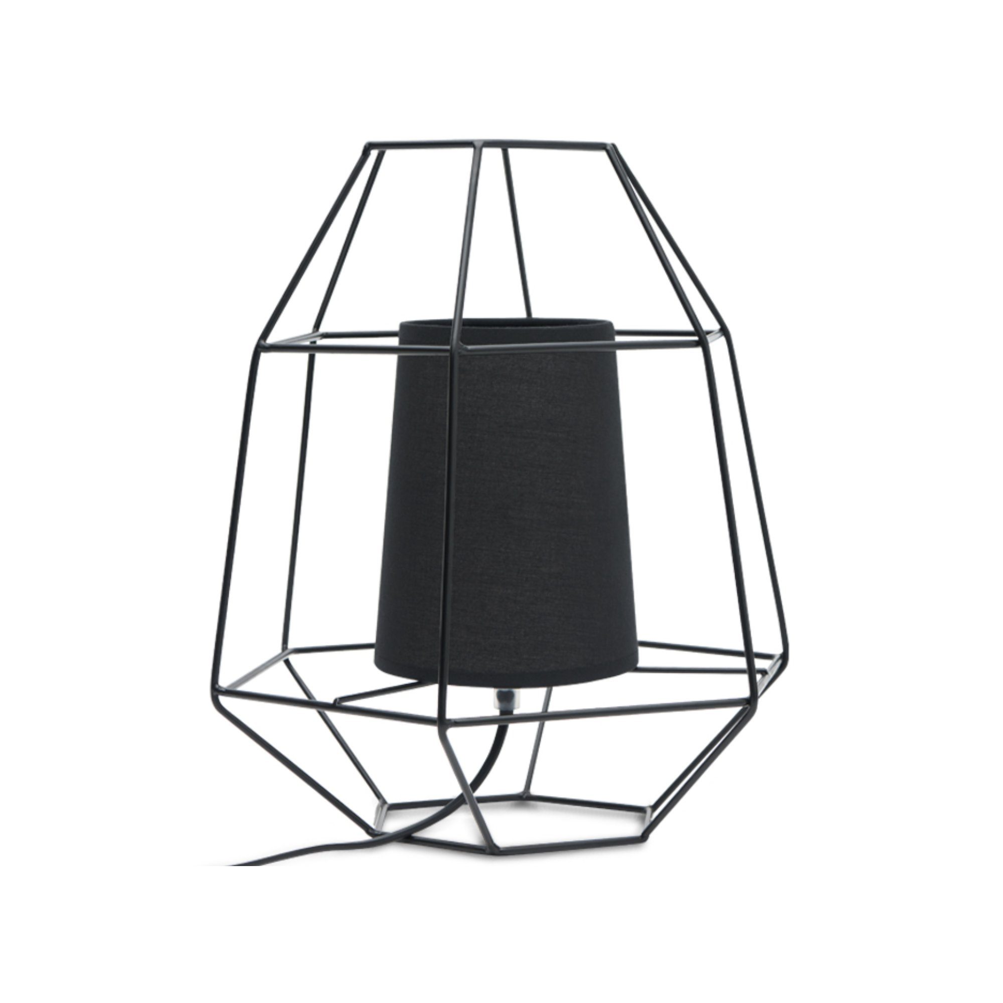 1,5m, Tischleuchte ohne schwarz, Leuchtmittel, Nachttischlampe Tischlampe MERLI E14 Konsimo