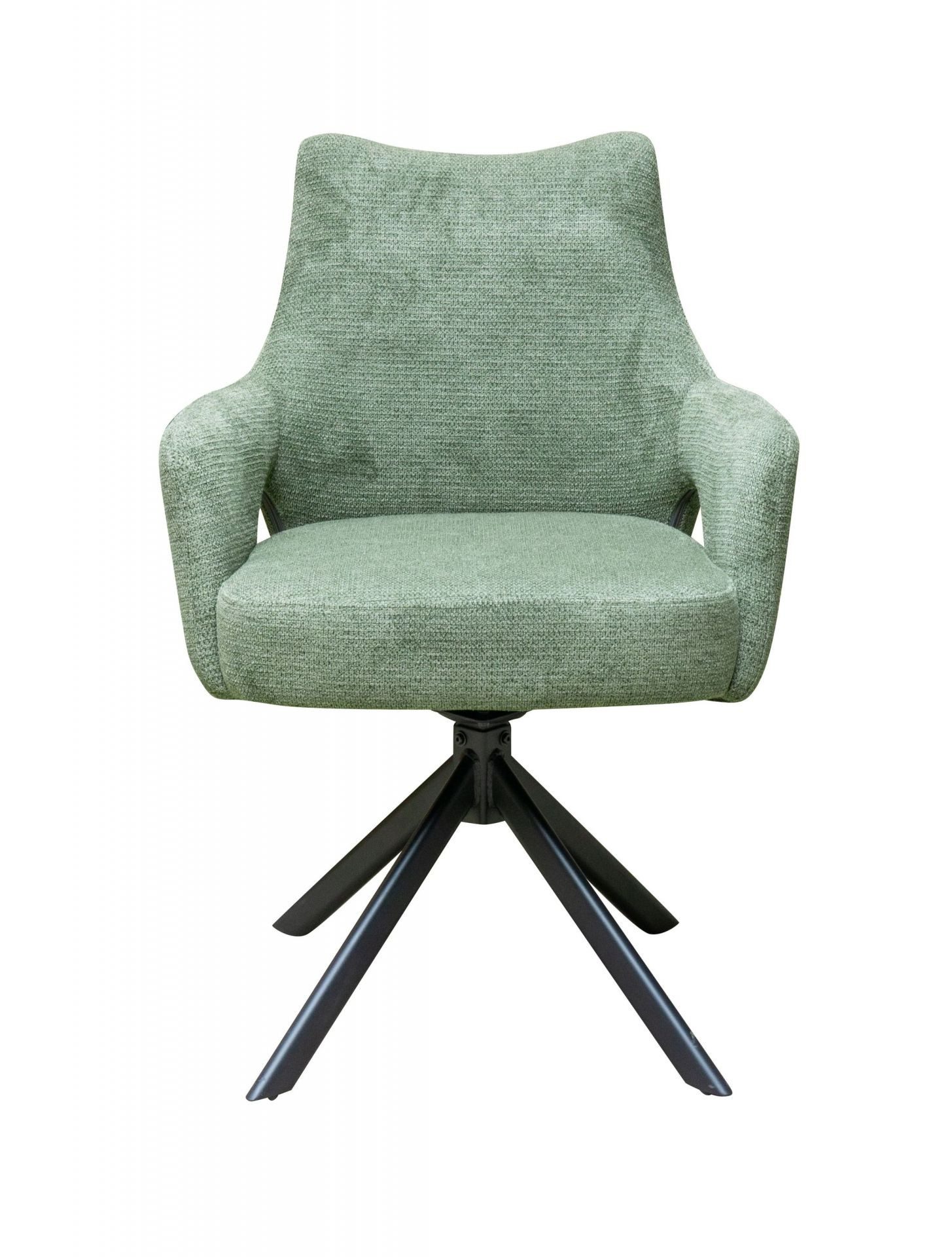 dasmöbelwerk Esszimmerstuhl Esszimmerstuhl Merlin Drehstuhl Webstoff Grün Armlehnstuhl Sessel