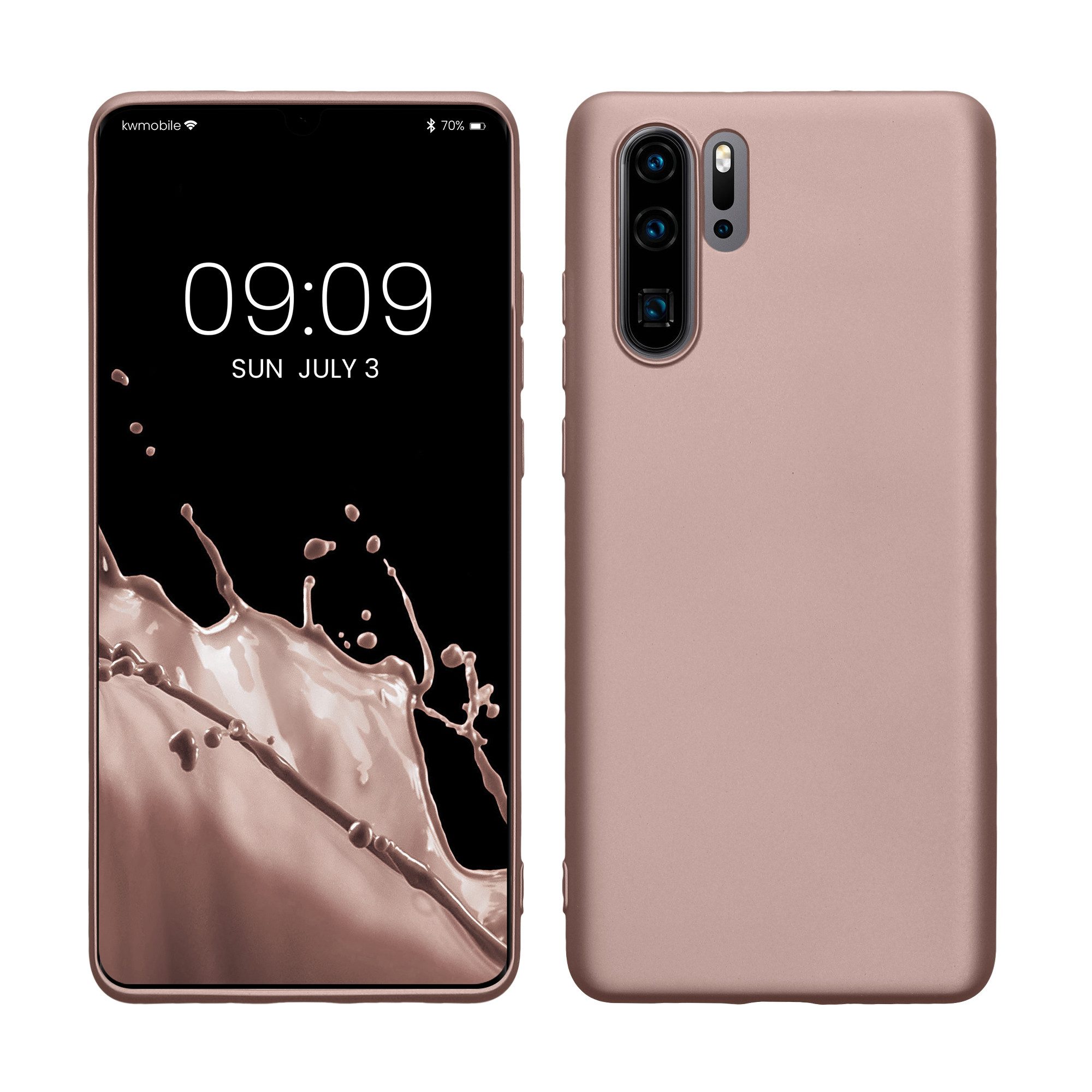 kwmobile Handyhülle Handyhülle für Huawei P30 Pro Hülle, Silikon Case metallisch schimmernd - Schutzhülle Cover