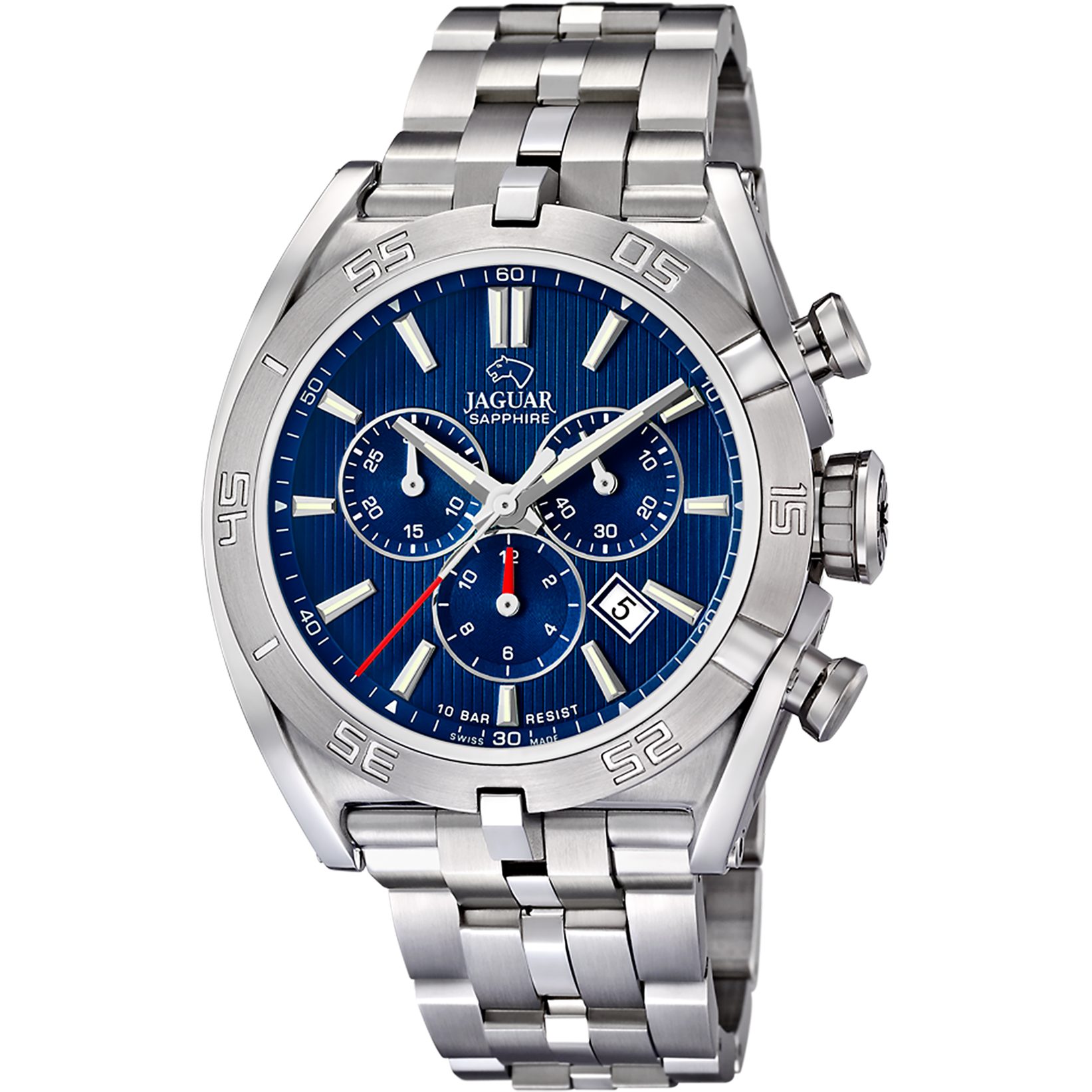 Jaguar Chronograph Executive J852/B, Quarzuhr, Armbanduhr, Herrenuhr, Swiss Made, Edelstahlarmband, analog