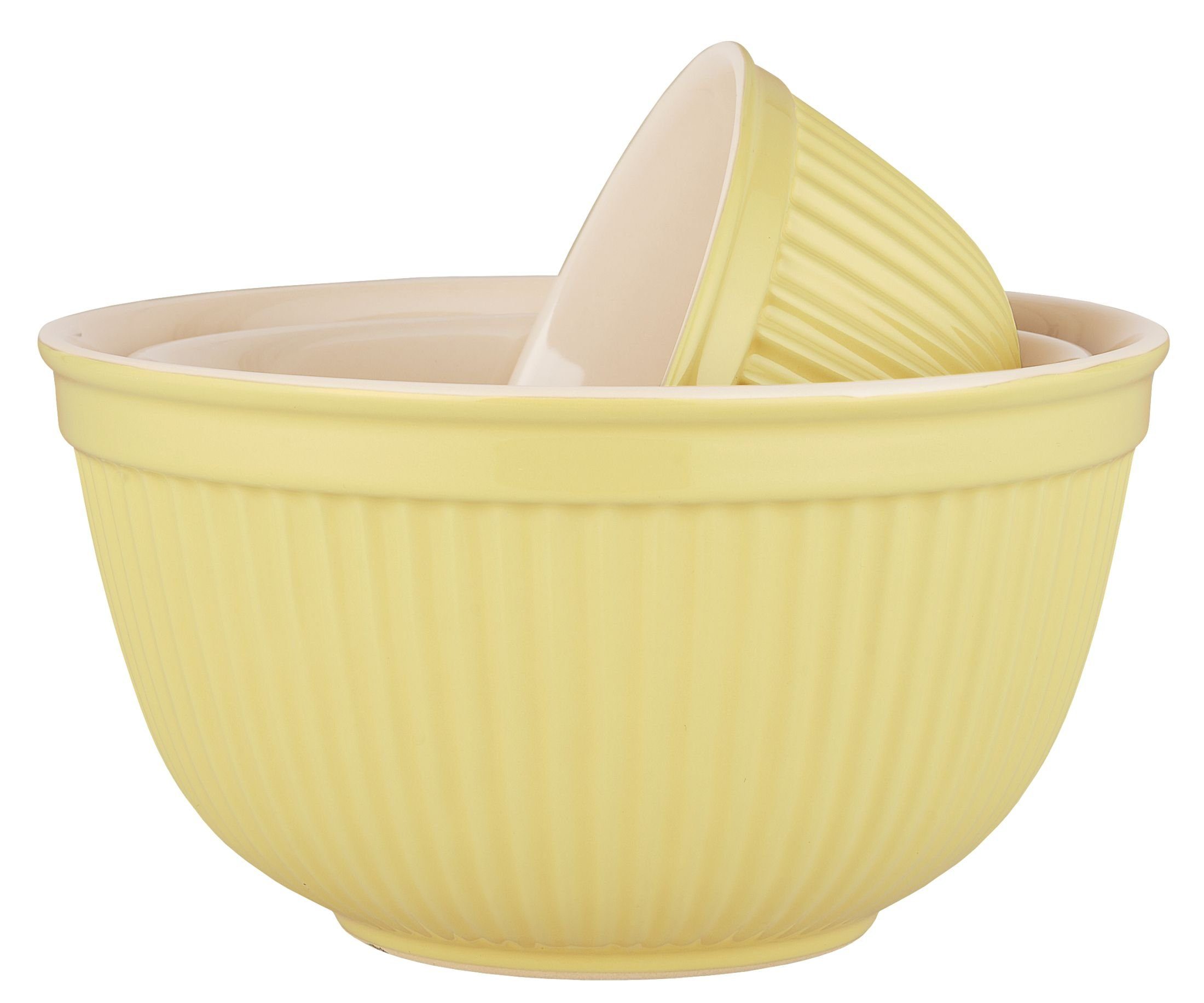 Ib Laursen Schüssel 3er Schüssel Set Schüsselsatz Keramik Mynte Lemonade Gelb Ib Laursen, Keramik, (Schüssel-Set bestehend aus 3 Миски)