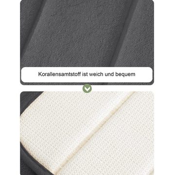 Badematte 3er Badematten Set Badvorleger Duschvorleger Duschmatte Badteppich OKWISH, PVC-Rückseite, Rutschfest, Weich, Maschinenwaschbar, Polyester, Memory Schaum, 40x60+50x60U+50x80CM, Badezimmern Waschtischen Schlafzimmern Wohnzimmern Fluren Waschküchen