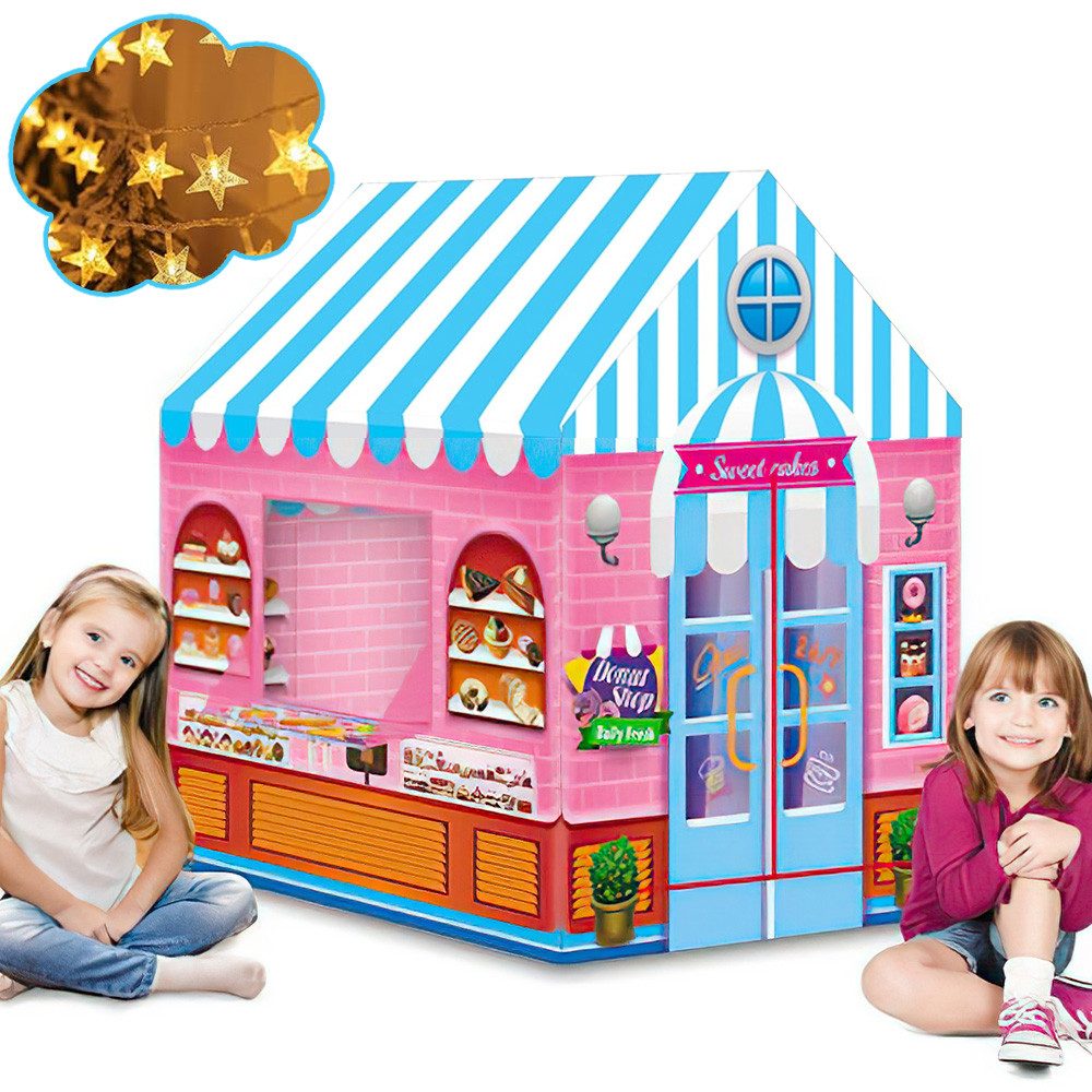GOOLOO Spielzelt Spielzelt Kinderzelt Spielhaus (rosa und blau Dessert Haus) (Zelt mit Fenster, 1-tlg., 1-st) Spielzelt für Kinder (Drinnen Draußen)