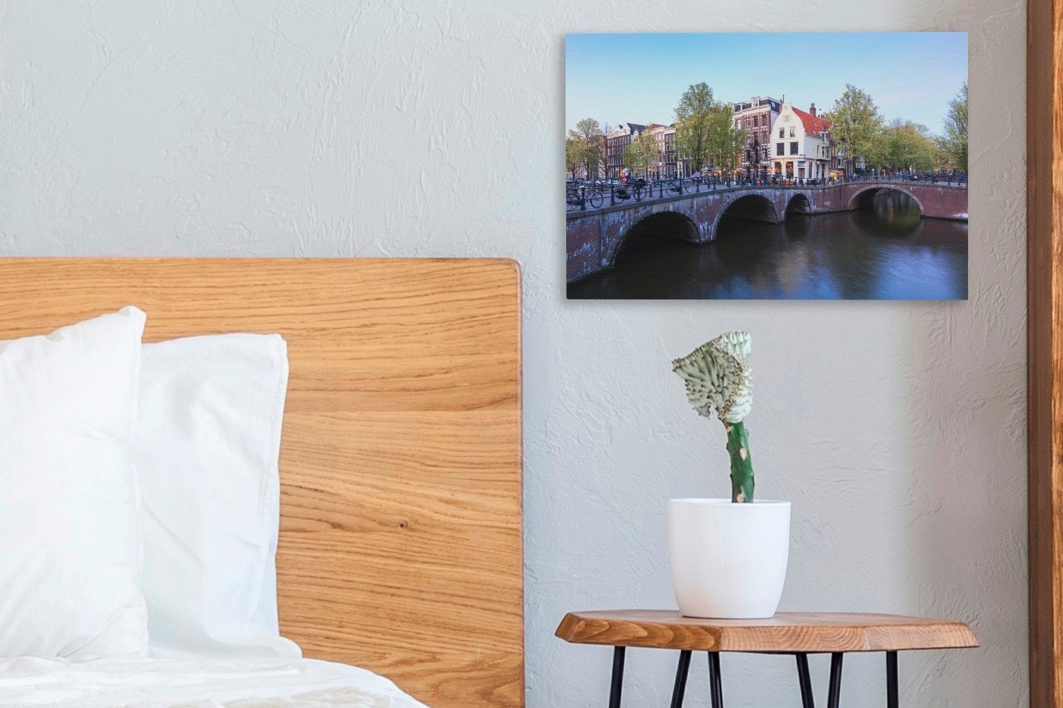 Keizersgracht Wandbild Die Amsterdam St), OneMillionCanvasses® (1 Leinwandbild Leinwandbilder, Himmel, unter Wanddeko, in Aufhängefertig, blauem 30x20 cm