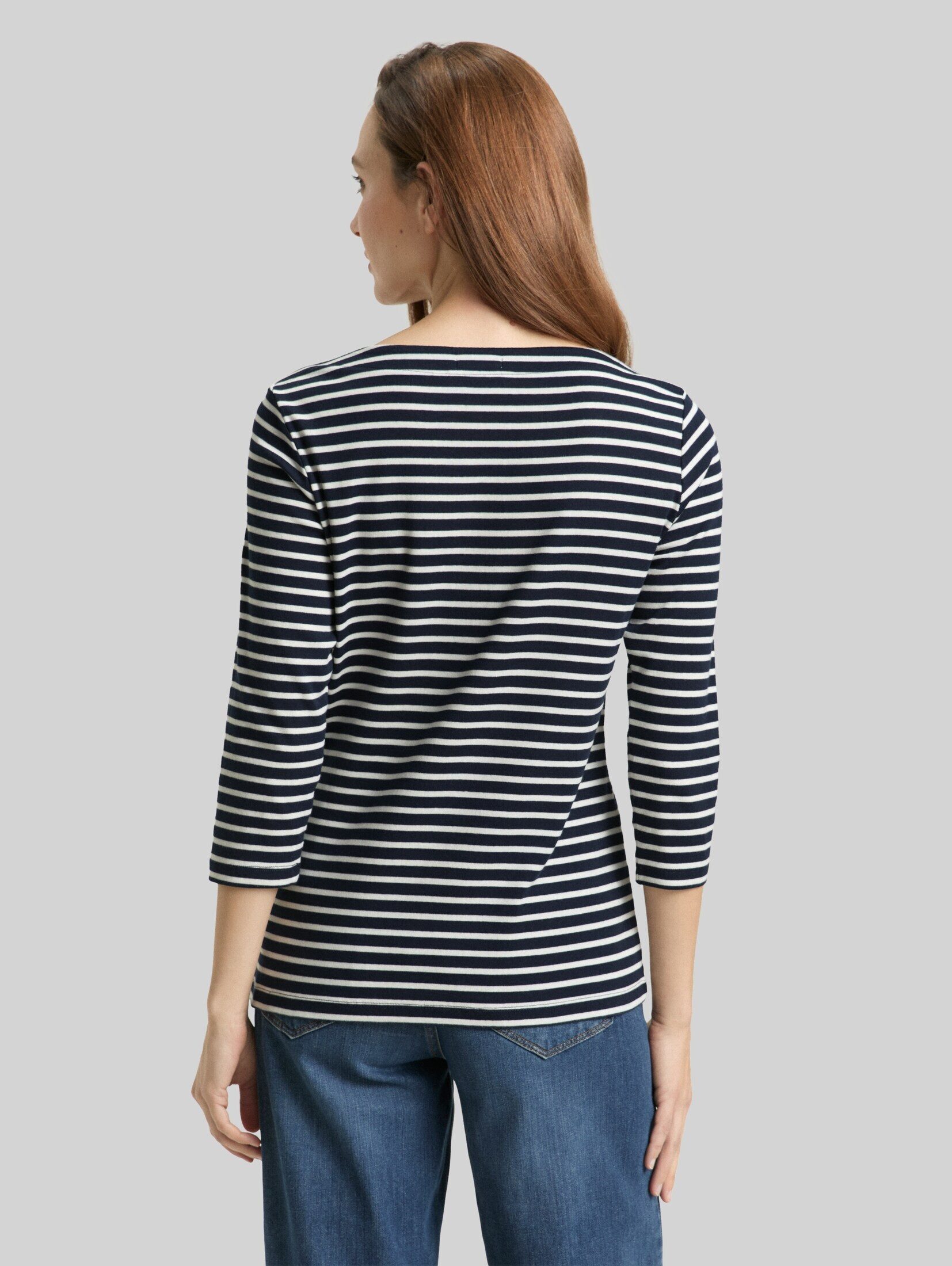 TOM TAILOR 3/4-Arm-Shirt T-Shirt (im Einserpack) Langarmshirt mit Streifenmuster – Bild 3 von 5