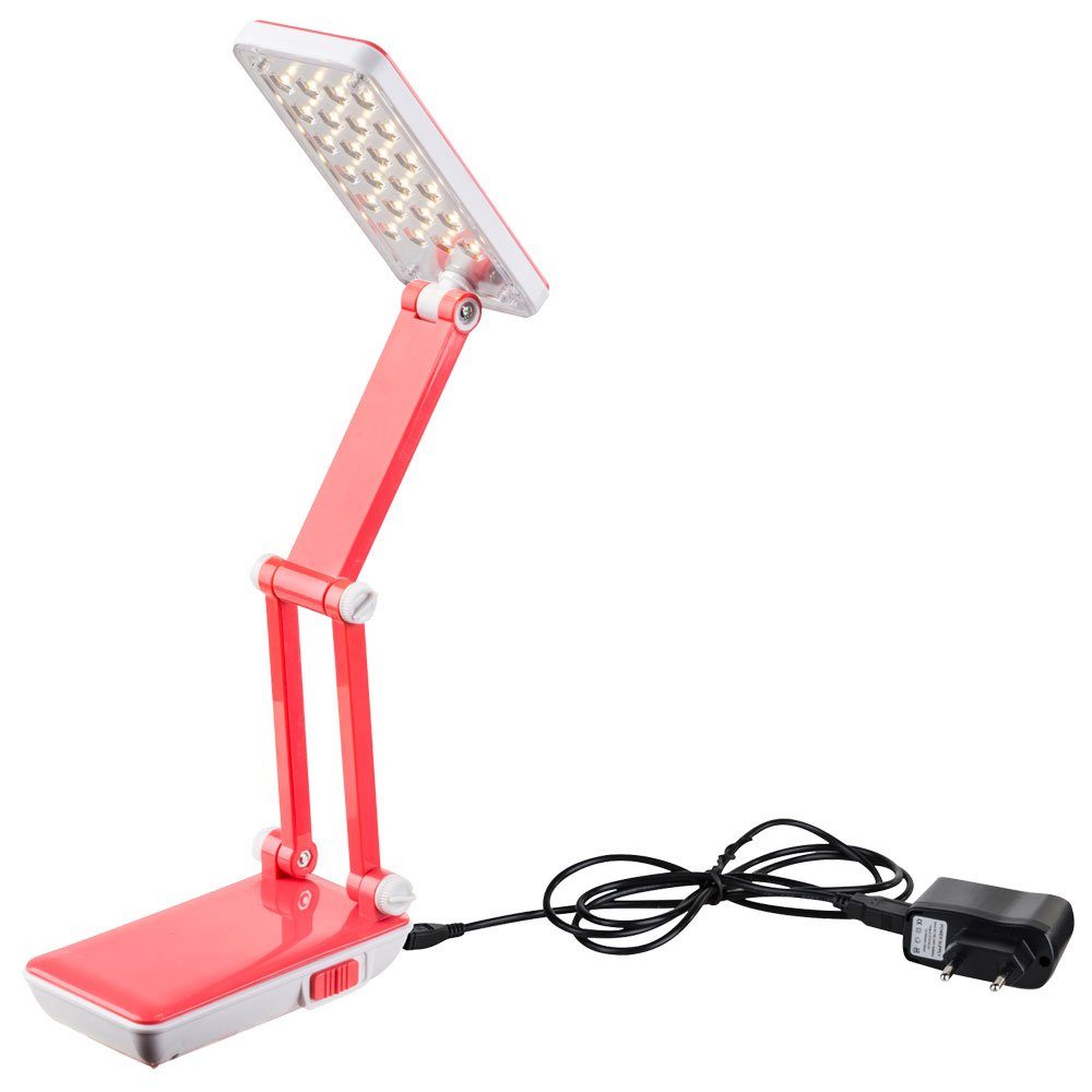 GLOBO LIGHTING Schreibtischlampe, LED-Leuchtmittel fest verbaut, Warmweiß, Schreibtischlampe Kinder LED Tischlampe Leselampe Nachttisch, in pink