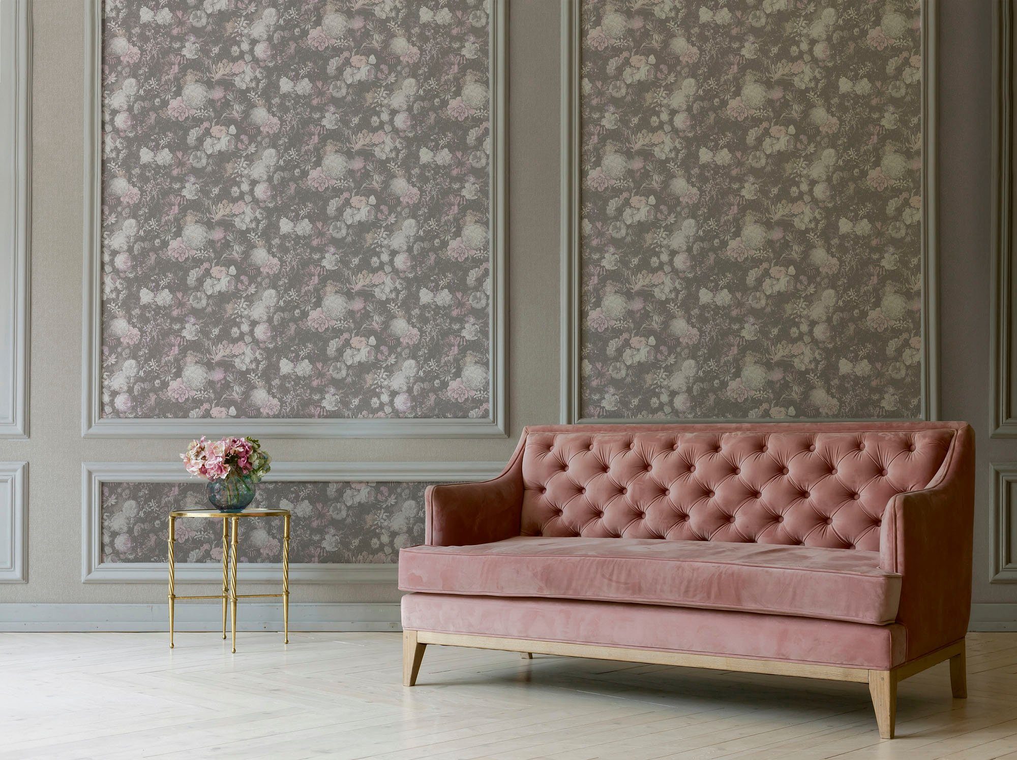 Mata living Vliestapete walls floral, Hari, strukturiert, beige/rosa Tapete Blumen Florale natürlich, geblümt,