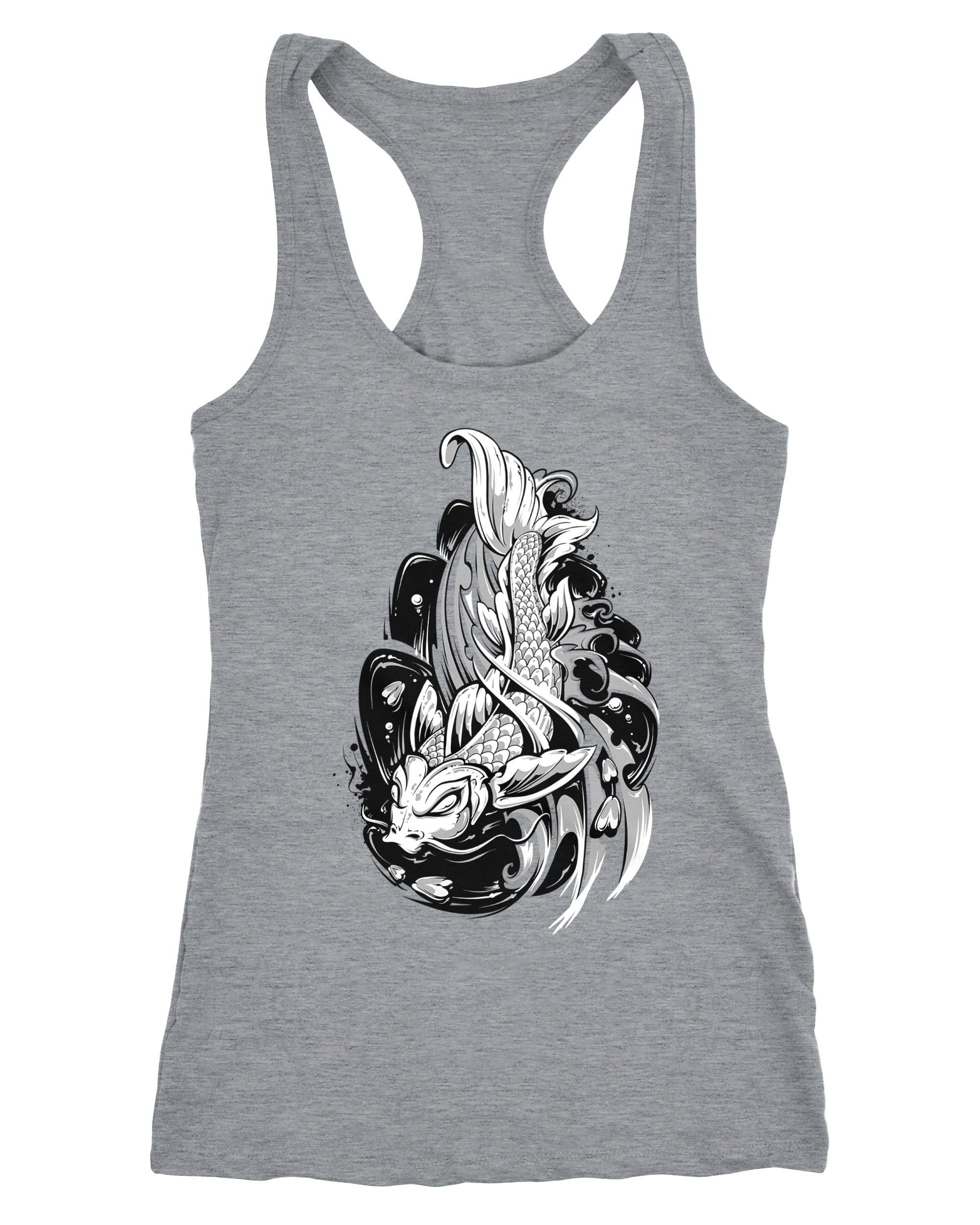 Tanktop Damen Tank-Top Koi Japan Japenese Racerback Slim Fit tailliert