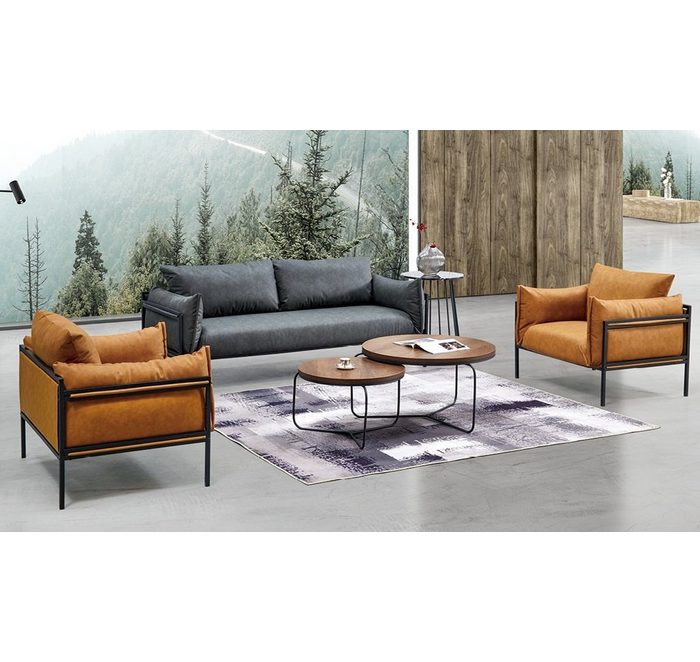 JVmoebel Sofa Sofagarnitur Sofa Couch Stoff Garnitur 3+1+1 Komplettes Set Made in Europe