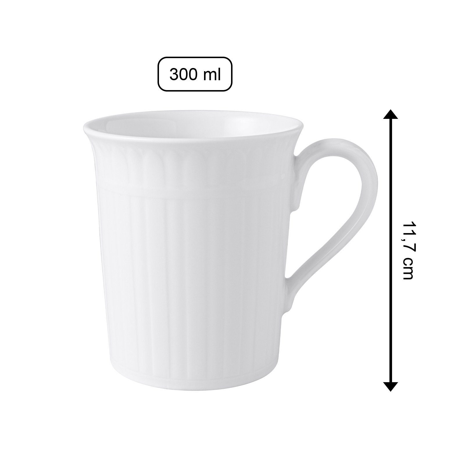 Villeroy & Boch Becher Cellini Kaffeebecher 300 ml 6er Set, 6-tlg., Porzellan