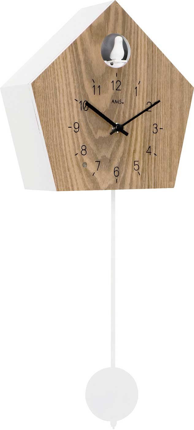 AMS Wanduhr Kuckusuhr modern mit Nachtabschaltung - AMS Modell: 7399