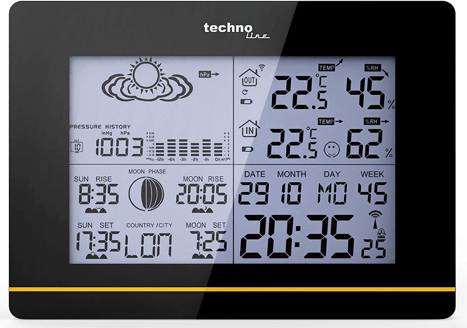 technoline Techno Line WS 6750 Funk-Wetterstation Vorhersage für 12 bis 24  Stund Wetterstation