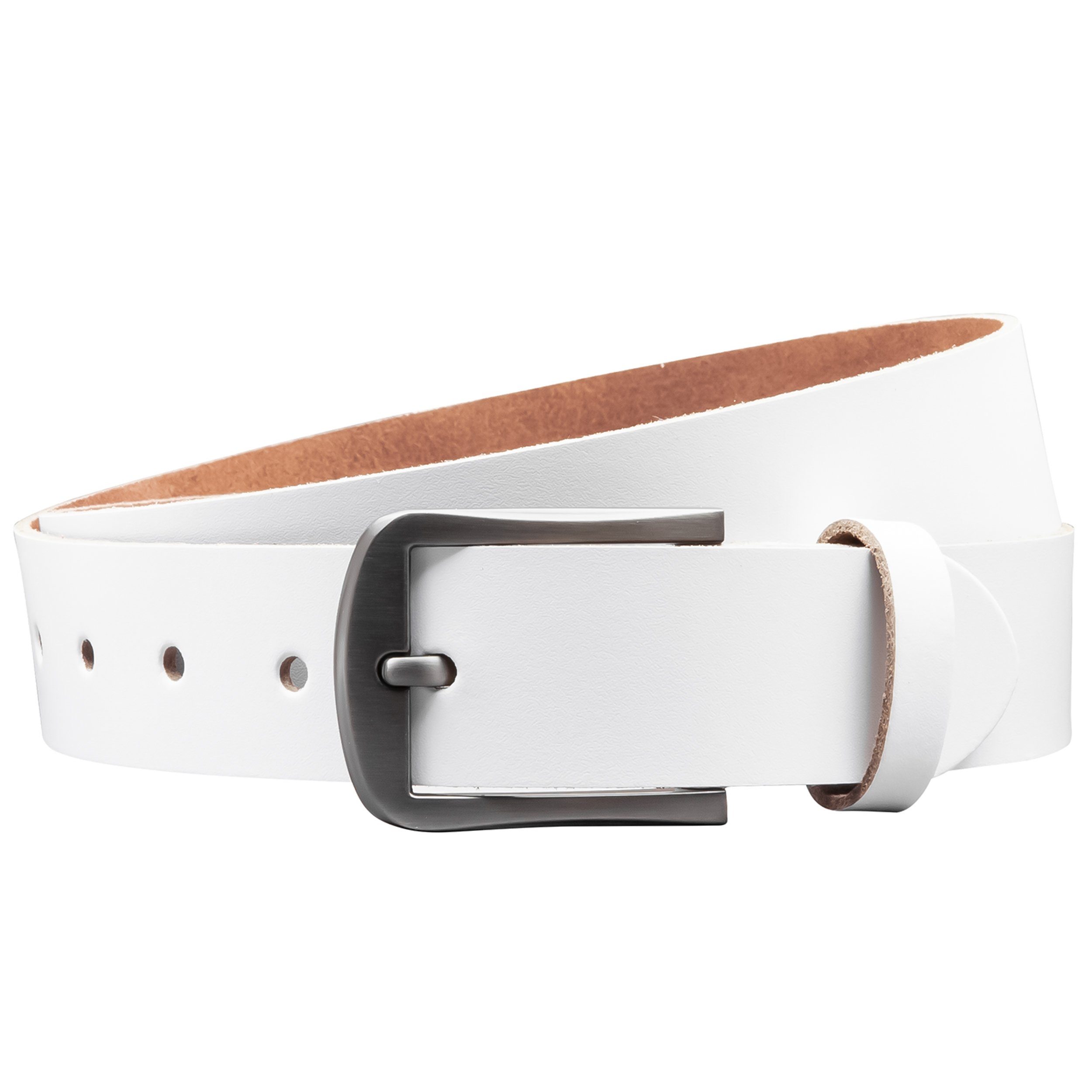 COLOGNEBELT Ledergürtel OM416-SL-Weiss MADE IN GERMANY, Weiss Kürzbar, 100 günstig online kaufen