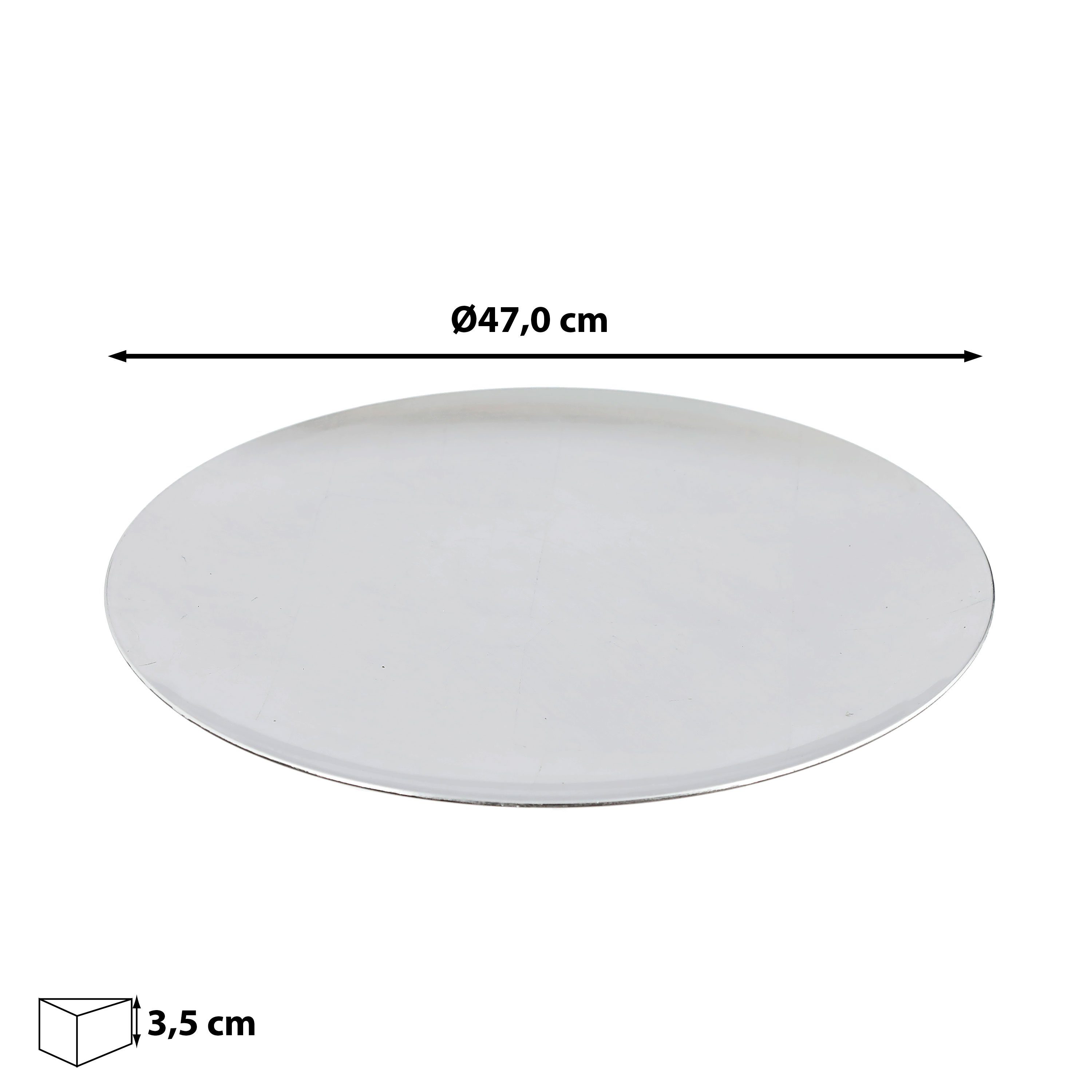 CEPEWA Dekoteller Dekoplatte PVC Ø47cm silber Glasureffekt Platzteller Serv günstig online kaufen