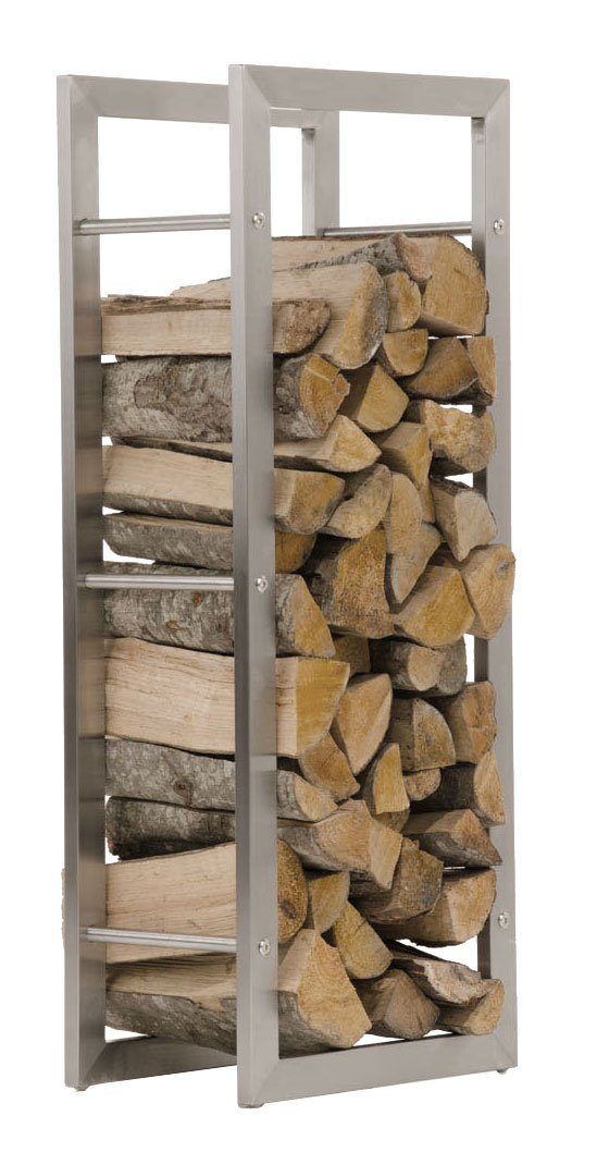CLP Kaminholzregal Keri Edelstahl, BxTxH:60x25x100 cm, (1er), robust
