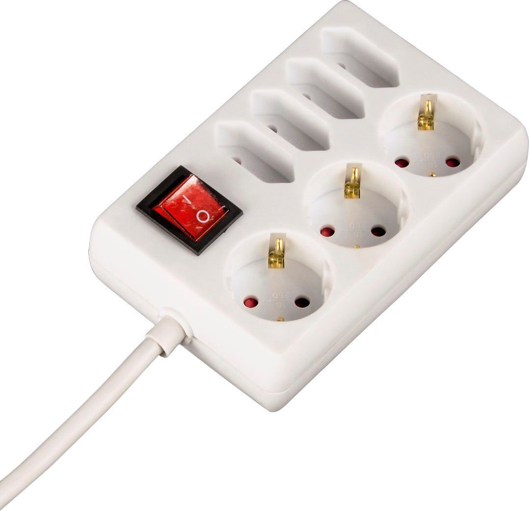 Hama Steckdosenleiste, 7-fach, mit Schalter, 1,4 m, Weiß Steckdosenleiste 7- fach (Kabellänge 1,4 m), Zum Anschluss von bis zu sieben elektrischen  Geräten