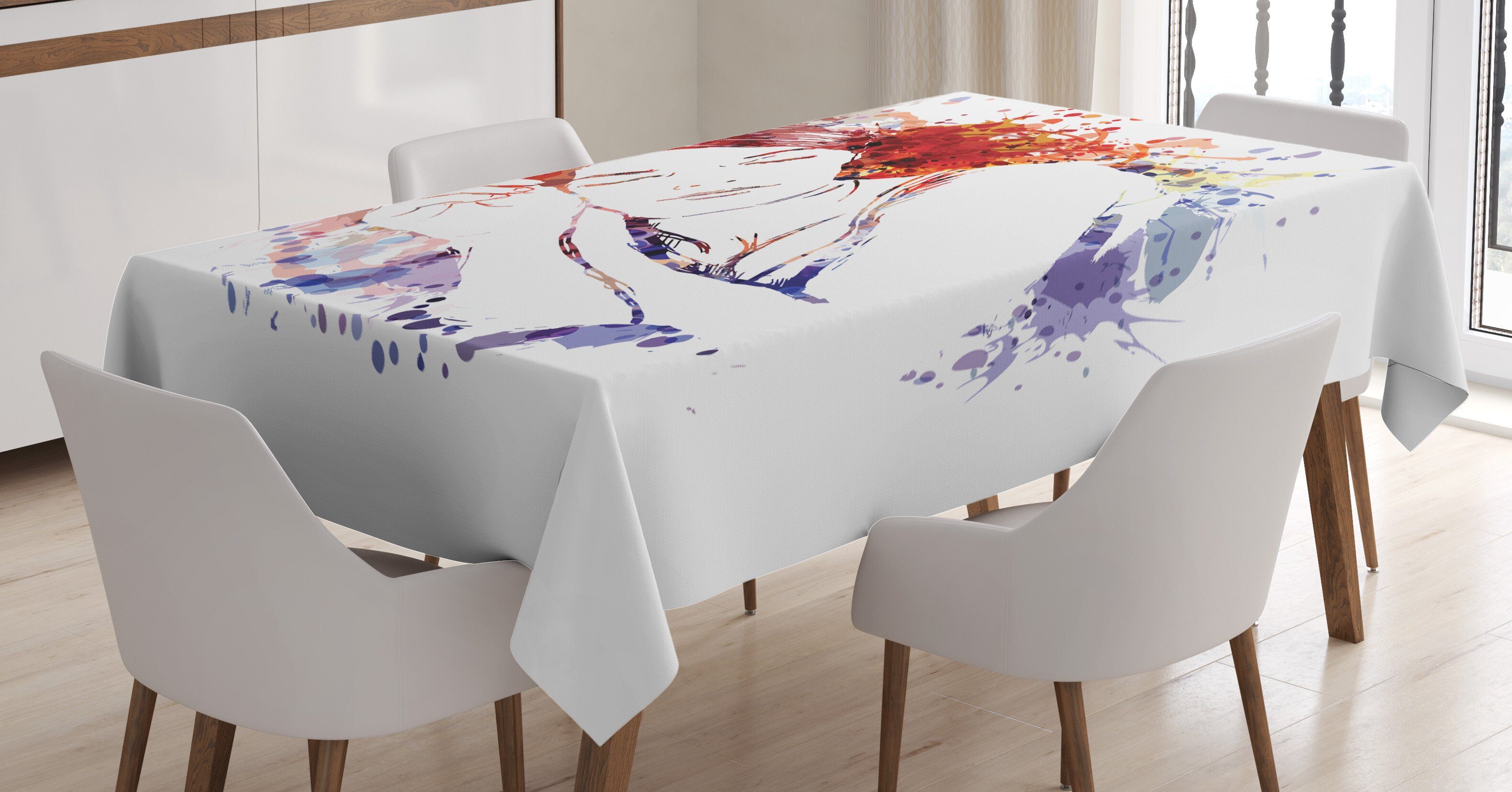 Farbfest Abstrakt Außen Farben, den Klare Sleeping Abakuhaus Tischdecke Mädchen Für Bereich Beauty Waschbar geeignet