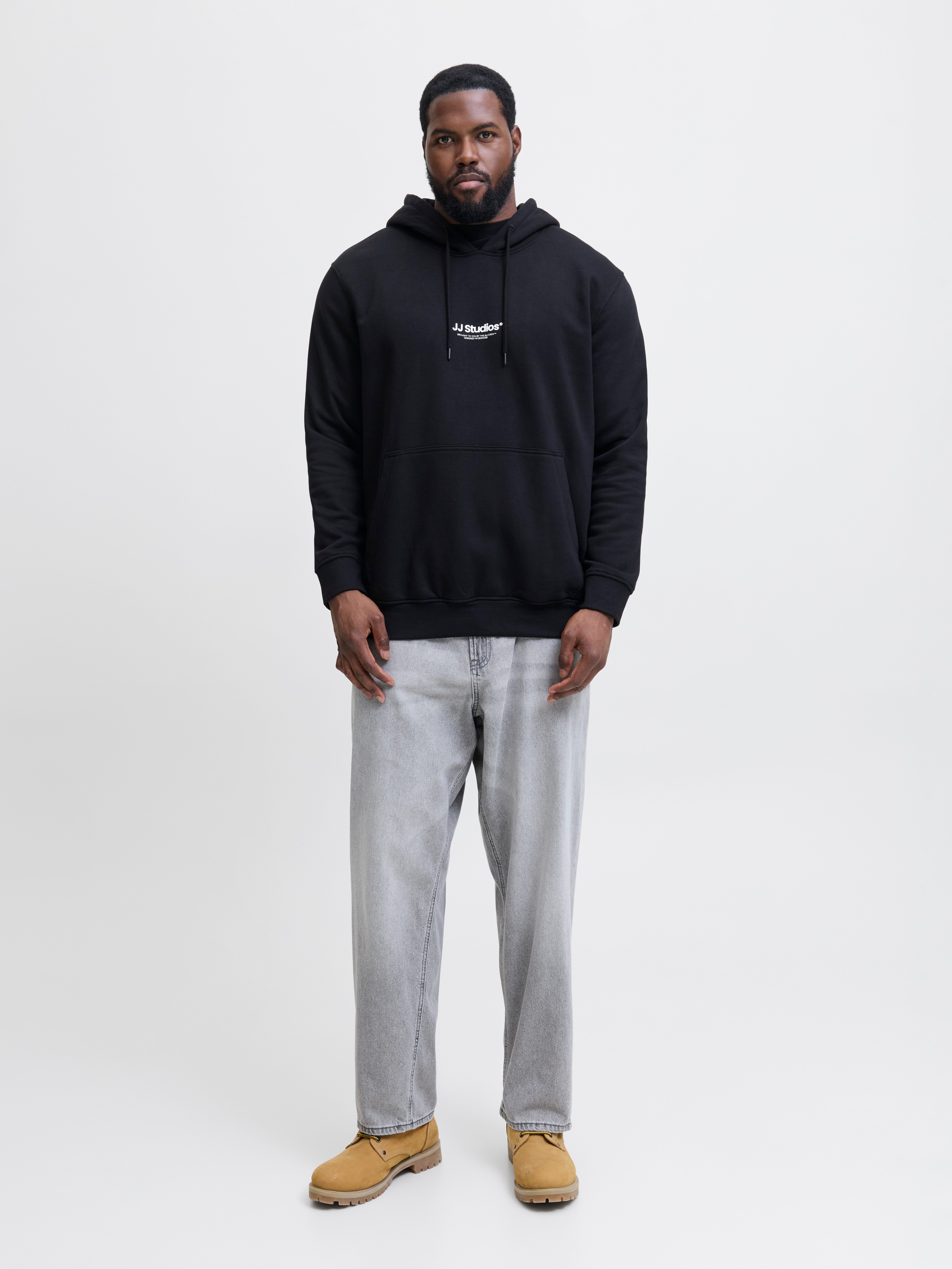 Jack & Jones PlusSize Kapuzensweatshirt JJESOHO SWEAT HOOD NOOS PLS mit Logobranding – Bild 5 von 5