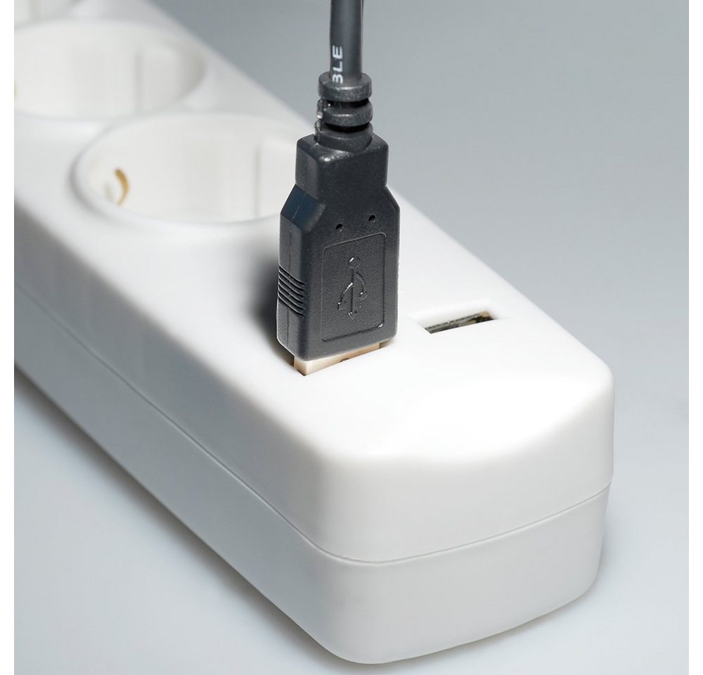 Thumbnail - Maxtrack Steckdosenleiste (Kabellänge 1.5 m), 5-fach Steckdosenleiste mit flachem Stecker, 2xUSB Ladebuchsen