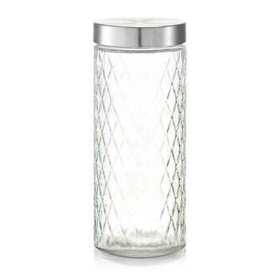 Zeller Present Vorratsglas »Vorratsglas "Raute" m. Metalldeckel«, Glas/Metall, 2000 ml, Glas/Metall, transparent, Ø11 x 27,5 cm