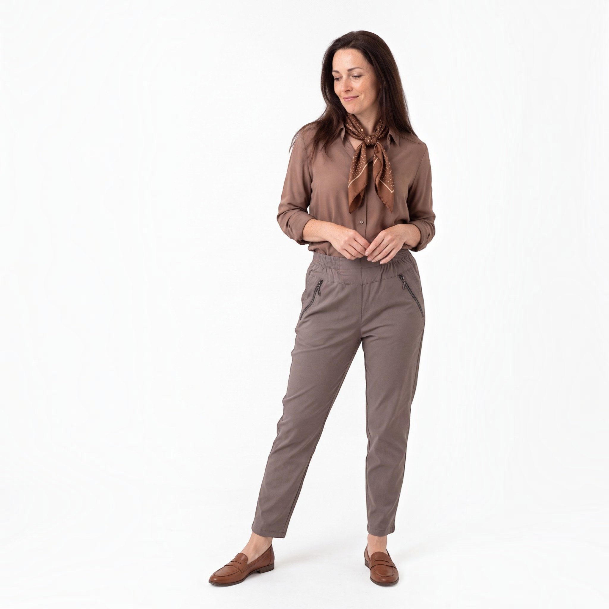OriginalYou Schlupfhose Übergangshose Damen Freizeithose mit leichtem Innenfleece geeignet für eine Körpergröße bis 1,70m, gefüttert