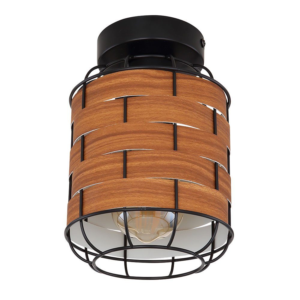 GLOBO LIGHTING Deckenleuchte, Leuchtmittel nicht inklusive, Deckenleuchte Holzlampe Wohnzimmerlampe Esstischleuchte Gitter-Design
