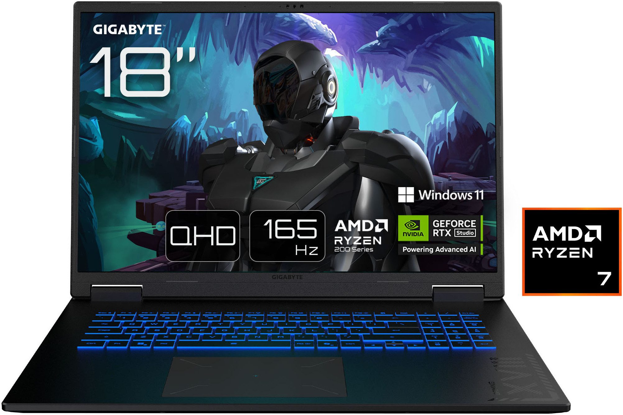 Gigabyte GAMING A18 Gaming-Notebook (45,72 cm/18 Zoll, AMD Ryzen 7 260, GeForce RTX 5070, 1000 GB SSD)