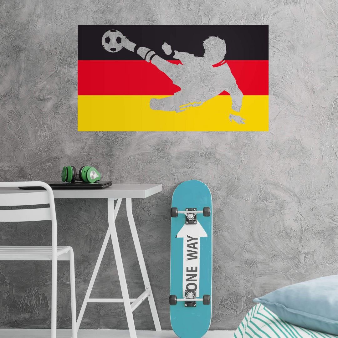 Fahne Wandtattoo Wall-Art + Fußballer (1 Deutschland St)