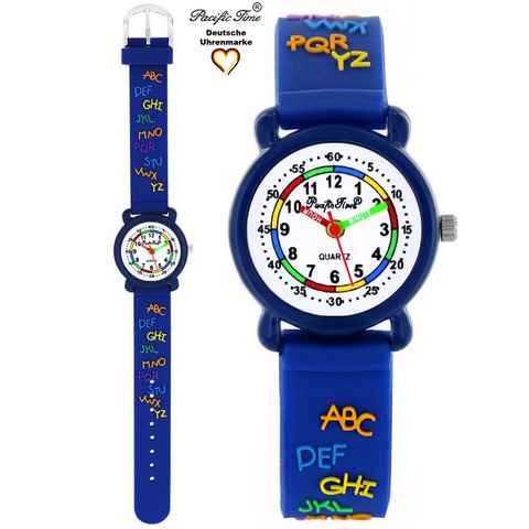 Pacific Time Quarzuhr Kinder Armbanduhr Lernuhr ABC Silikonarmband, Gratis Versand