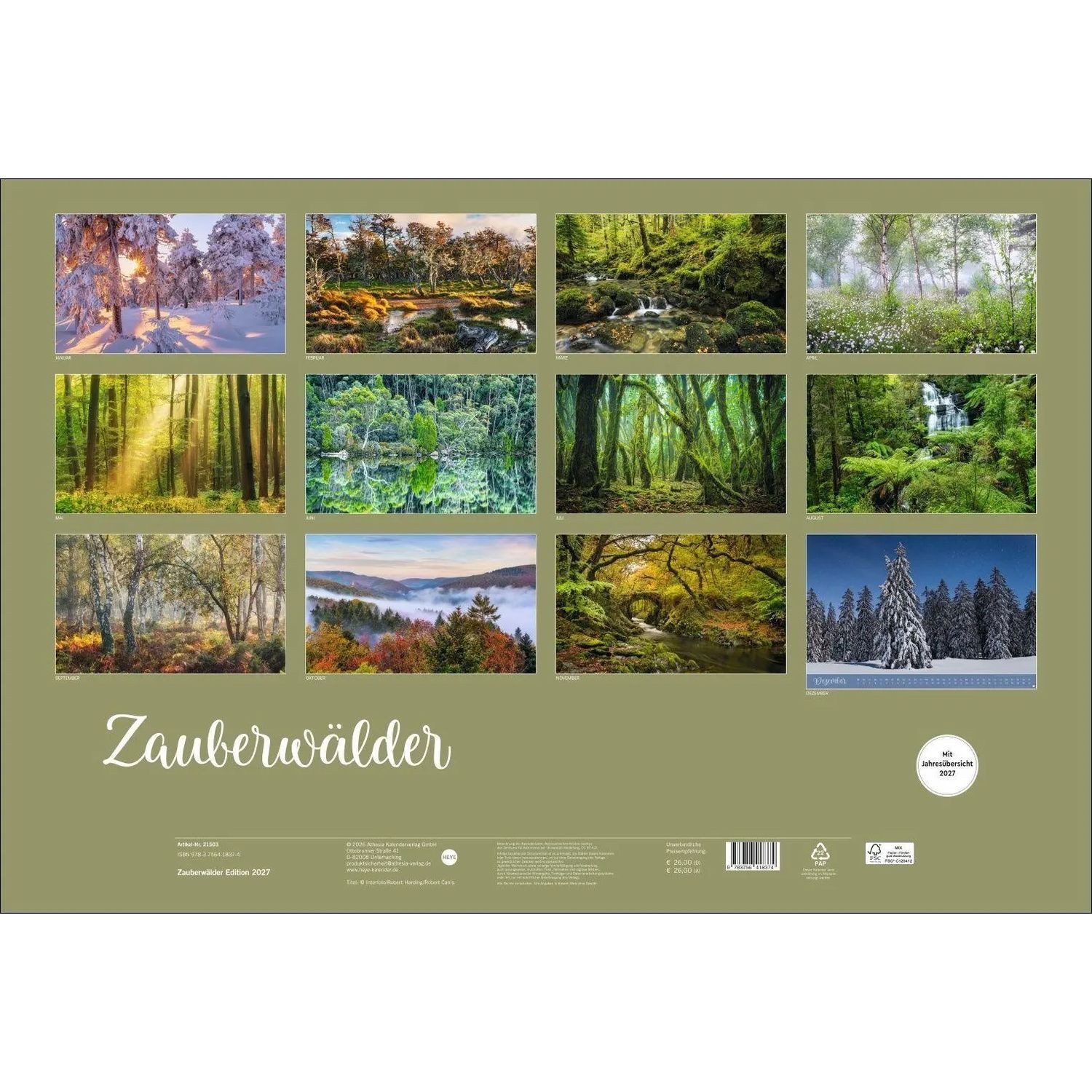 HEYE Wandkalender Zauberwälder Edition Kalender 2027 – Bild 2 von 5