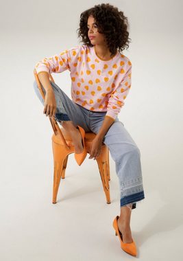 Aniston CASUAL Sweatshirt mit Herzchen bedruckt - NEUE KOLLEKTION