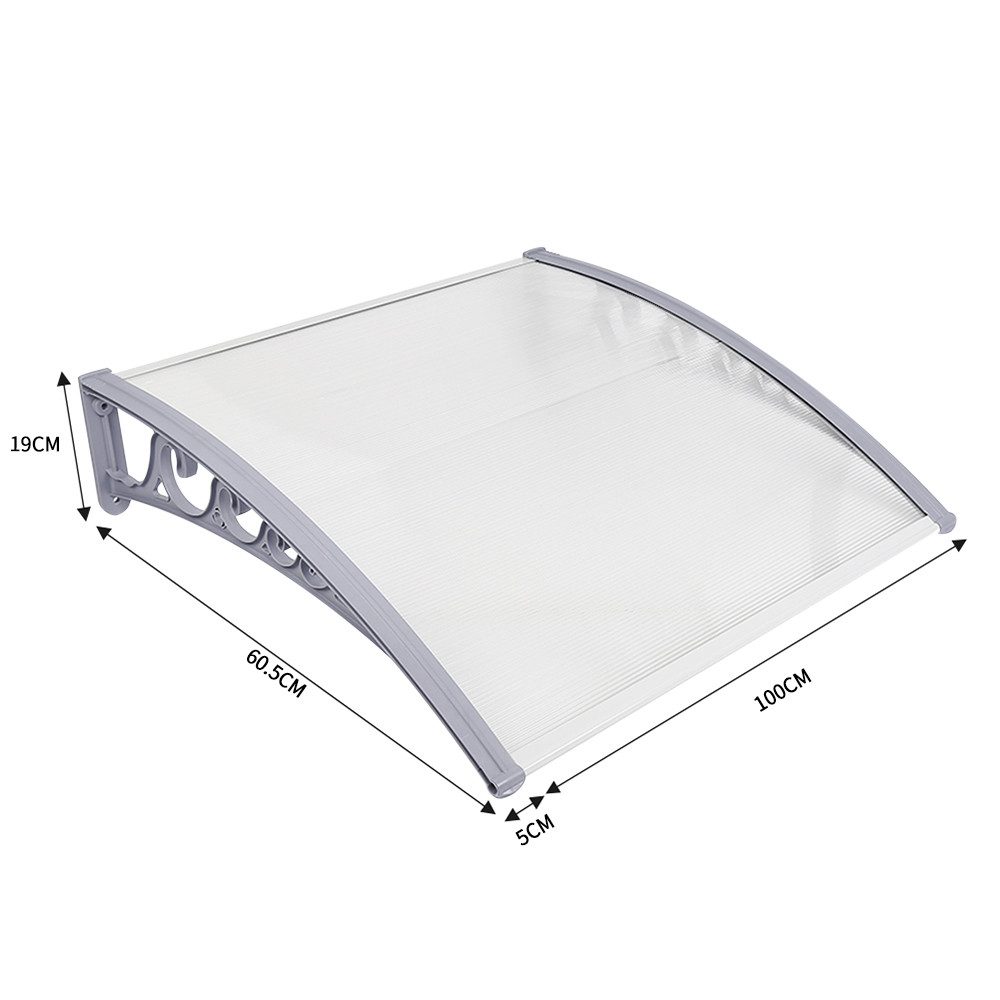 JEOBEST Vordach Anbaudach Vordächer Diverse Größen Vordach für Haustür, (Überdachung, 1 St) Vordach aus Polycarbonat und Aluminium