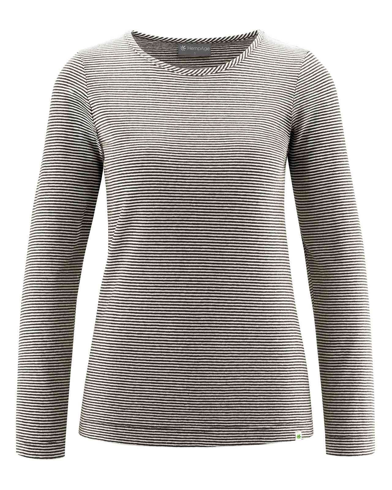 Langarmshirt Gestreiftes Damen Langarmshirt aus Hanf/Biobaumwolle Normal Fit