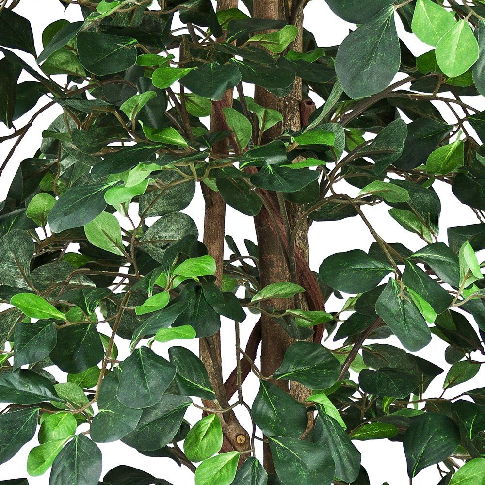 Kunstbaum Künstliche Pflanze Kunstlicher Baum Kunstbaum mit Echtholz 125 cm Schefflera, Decovego, Höhe 125 cm – Bild 5 von 5